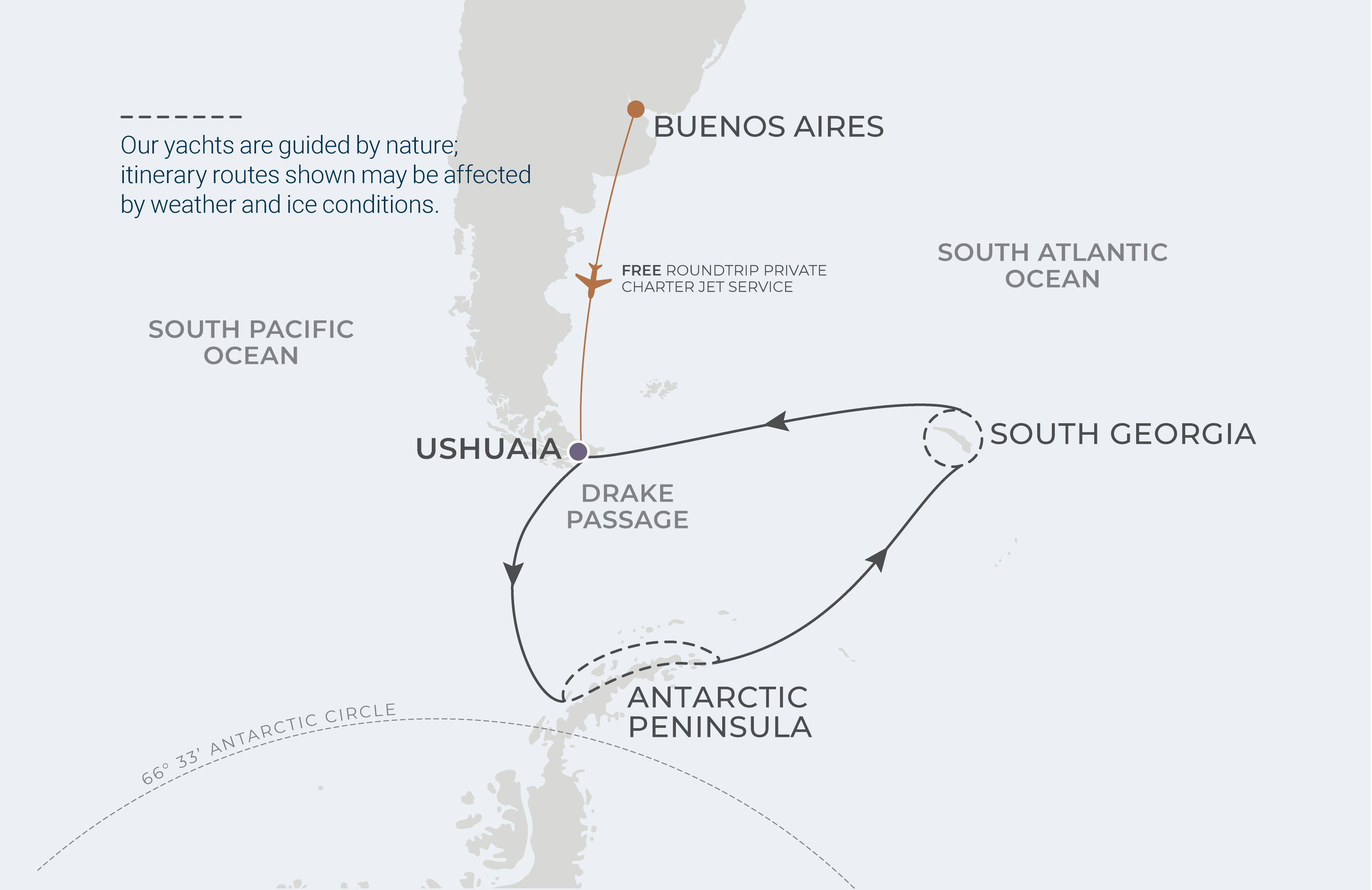 Map for 14-Night Ushuaia Roundtrip 2.6.26