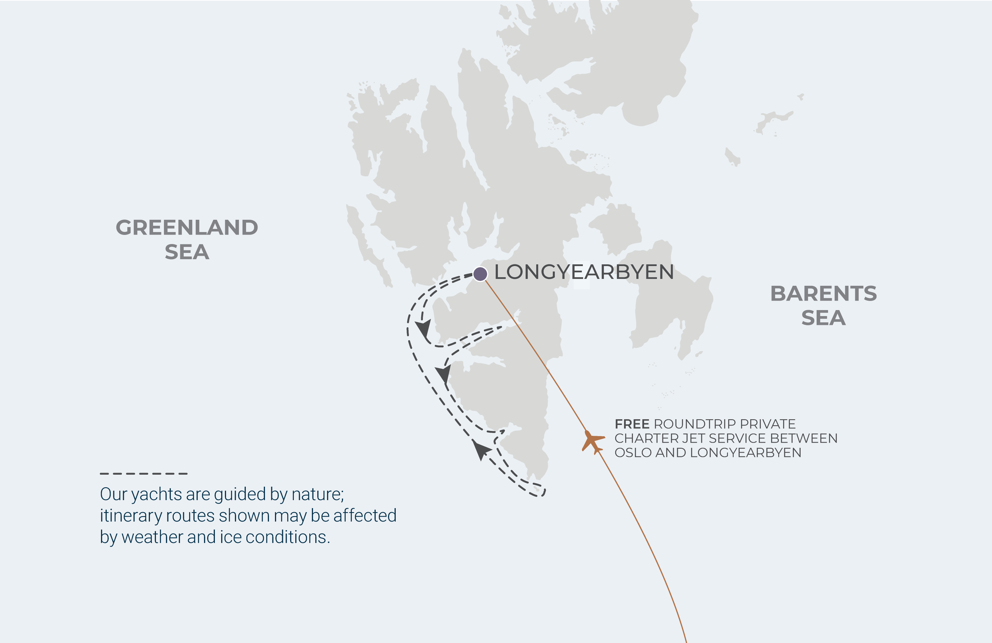 Map for 7-Night Longyearbyen Roundtrip 6.11.26