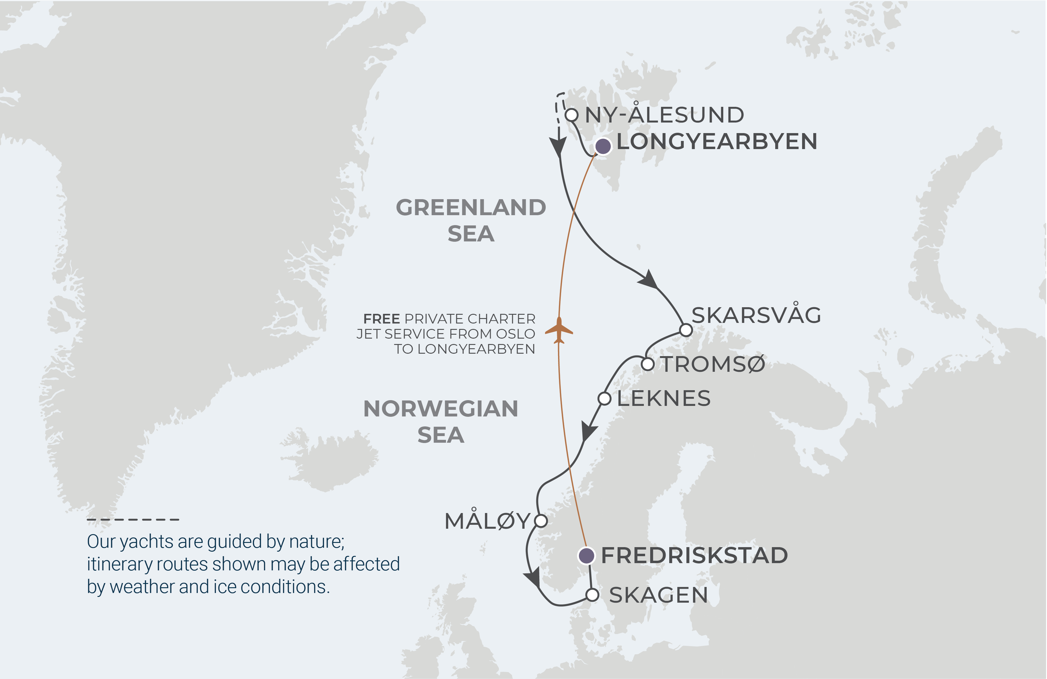 Map for 12-Night Longyearbyen to Oslo 6.18.26