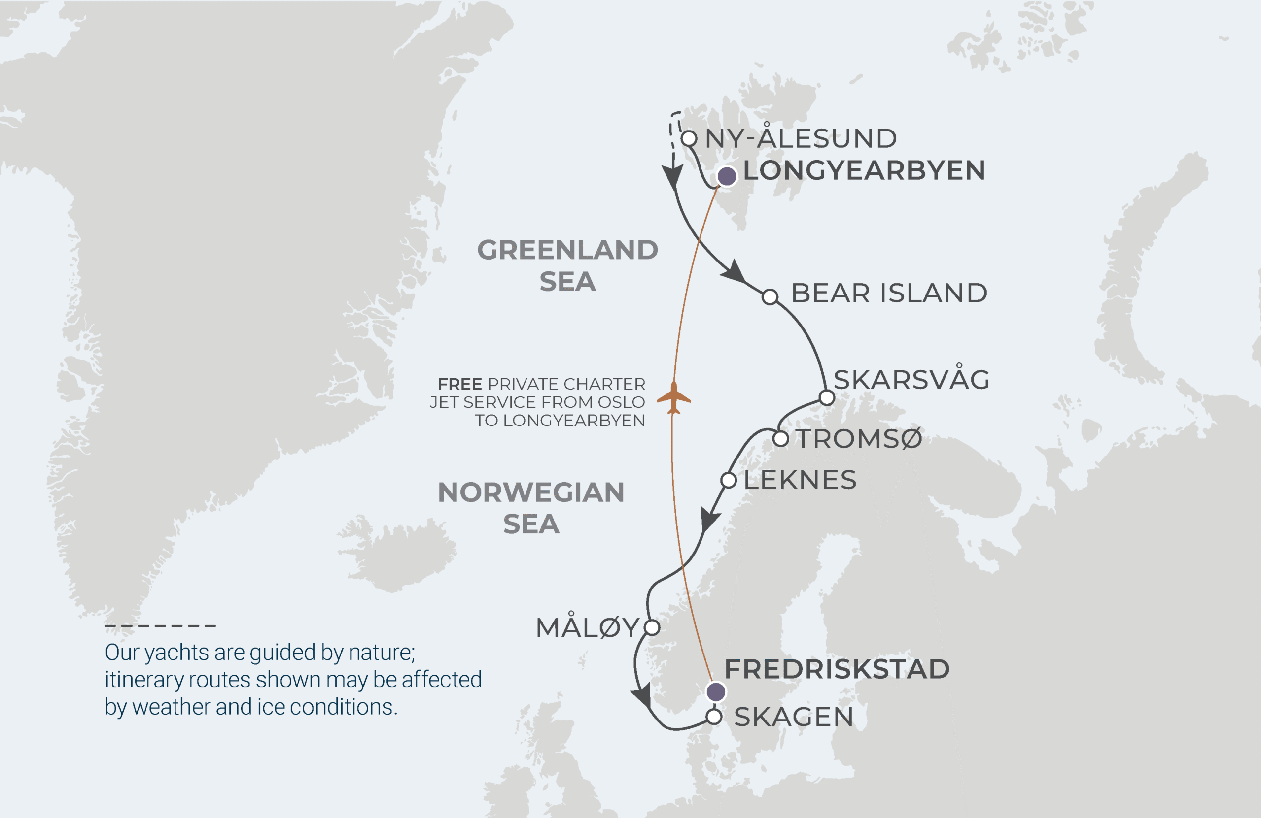 Map for 12-Night Longyearbyen to Oslo 6.18.26