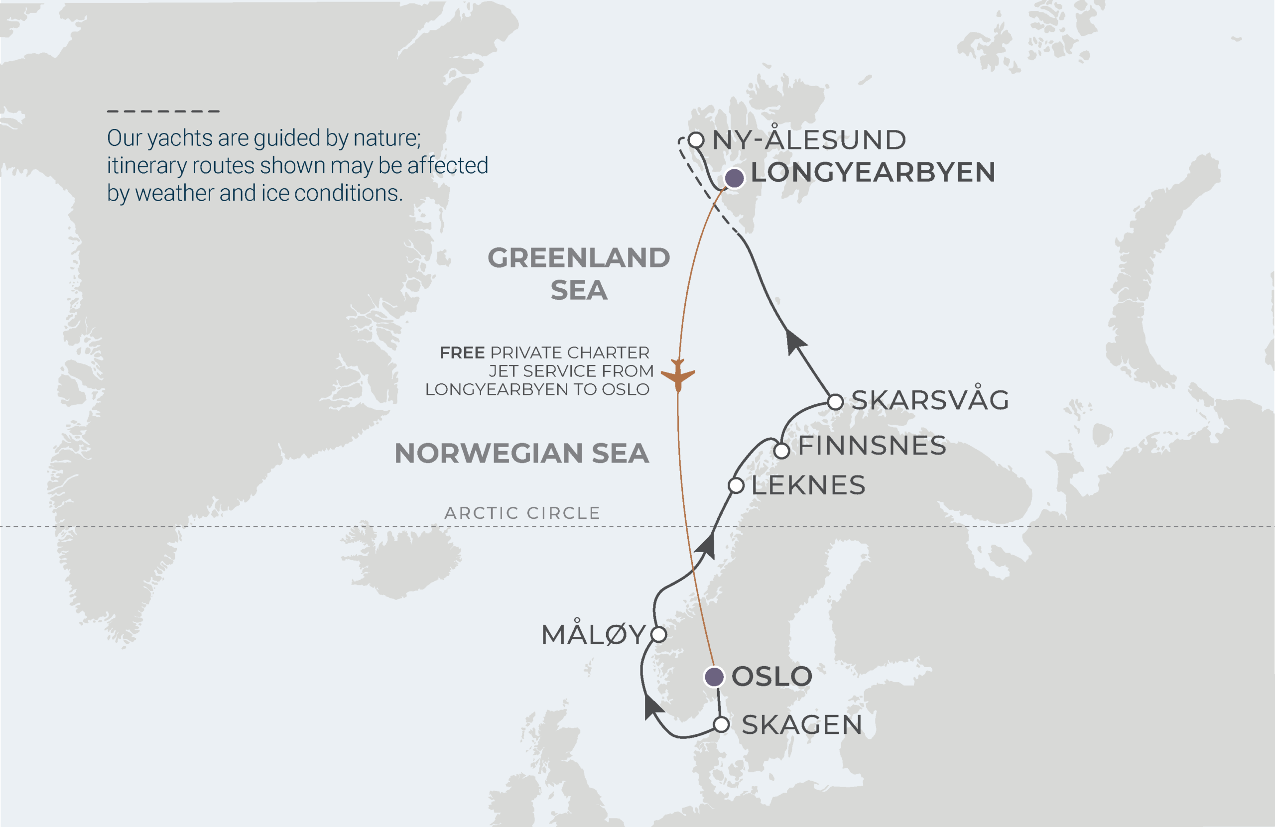Map for 12-Night Oslo to Longyearbyen 7.19.26