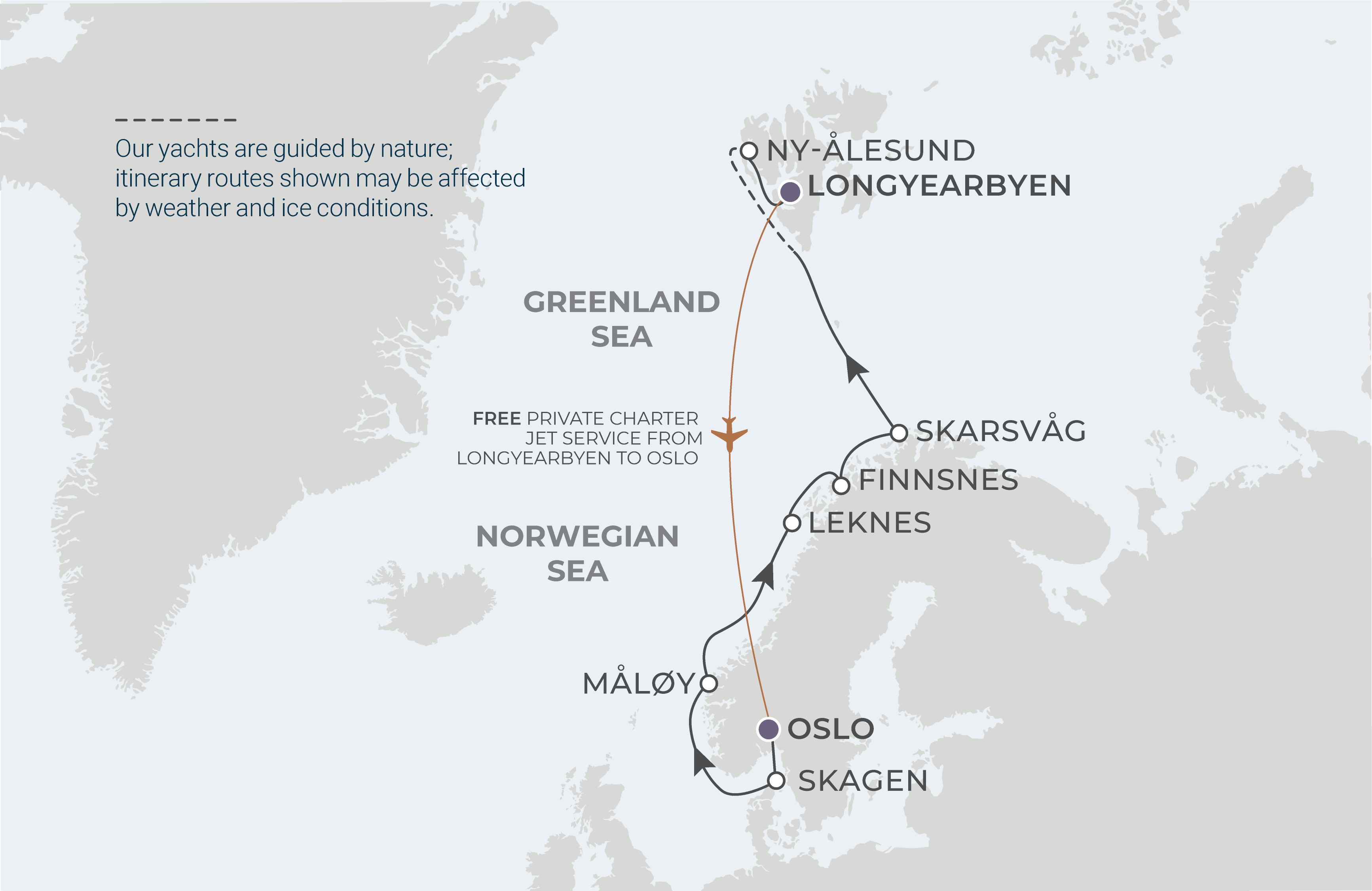 Map for 12-Night Oslo to Longyearbyen 7.19.26