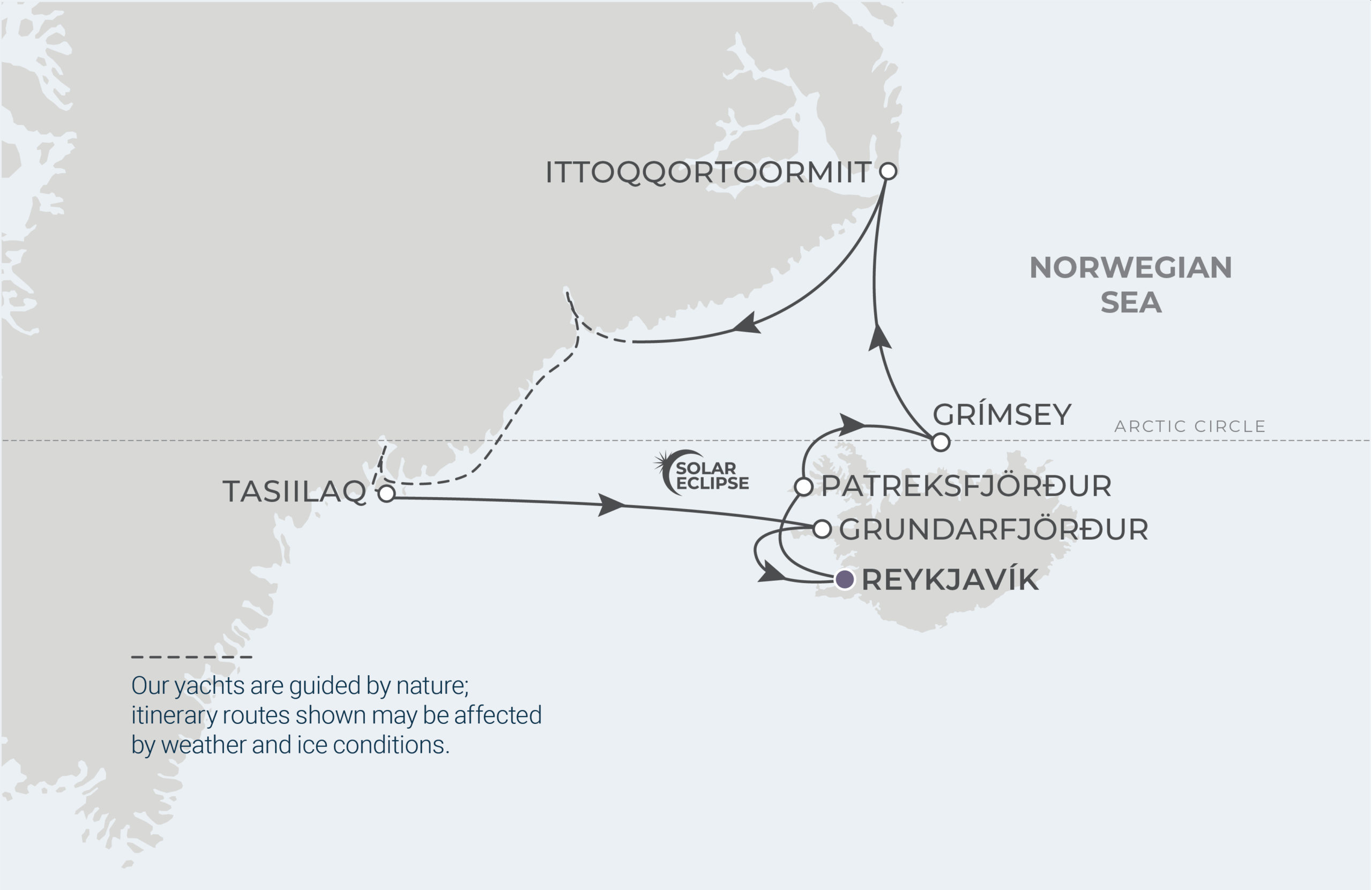 Map for 9-Night Reykjavik Roundtrip  8.11.26