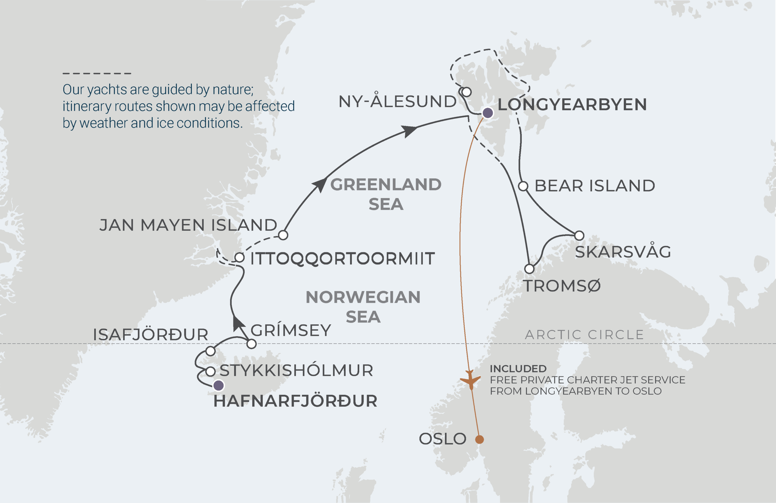 Map for 15-Night Reykjavík to Longyearbyen 8.15.26