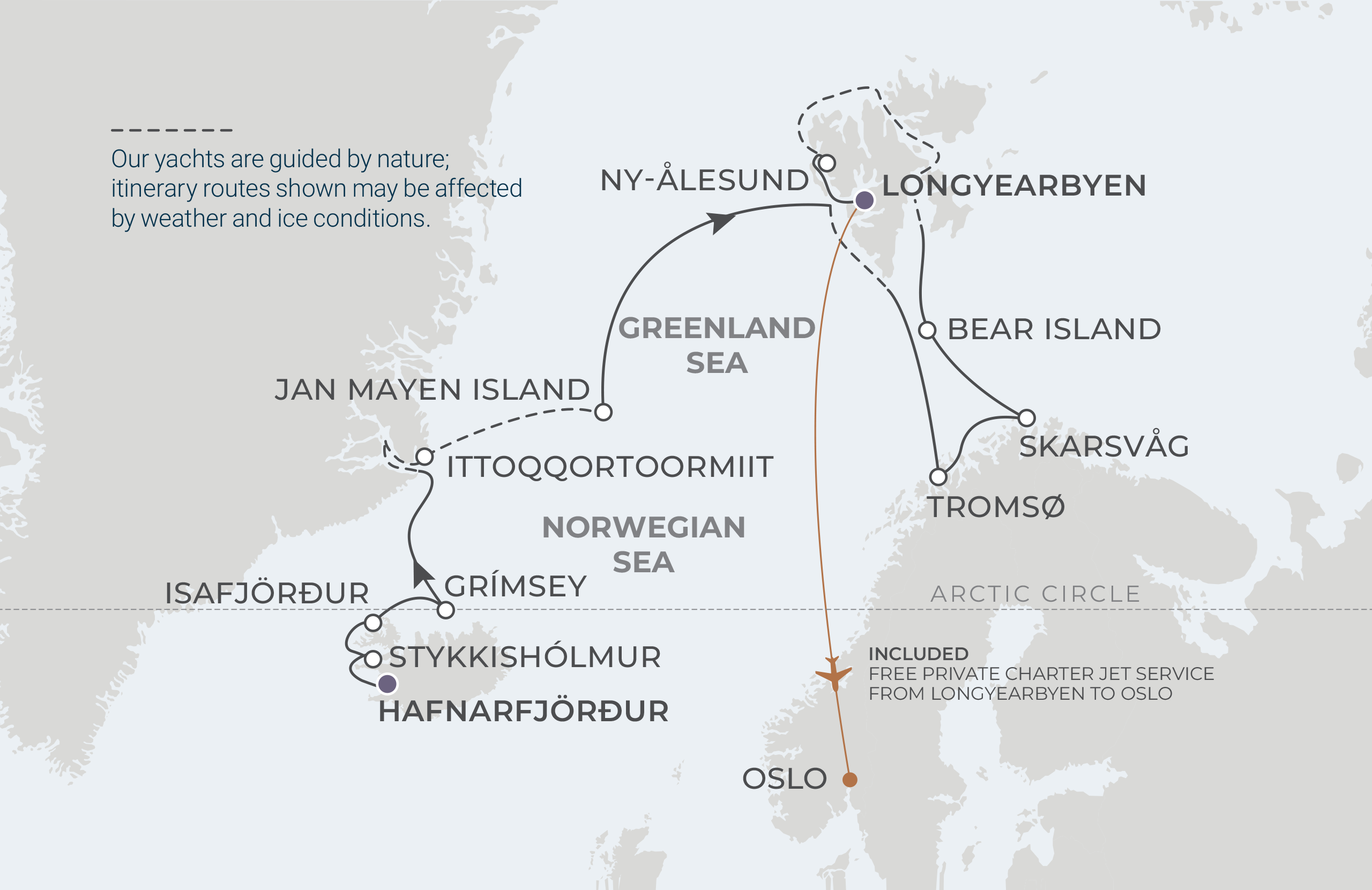 Map for 15-Night Reykjavík to Longyearbyen 8.15.26