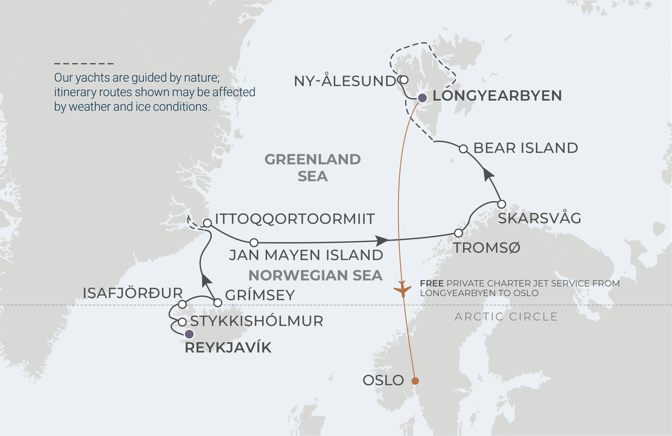 Map for 15-Night Reykjavík to Longyearbyen 8.15.26
