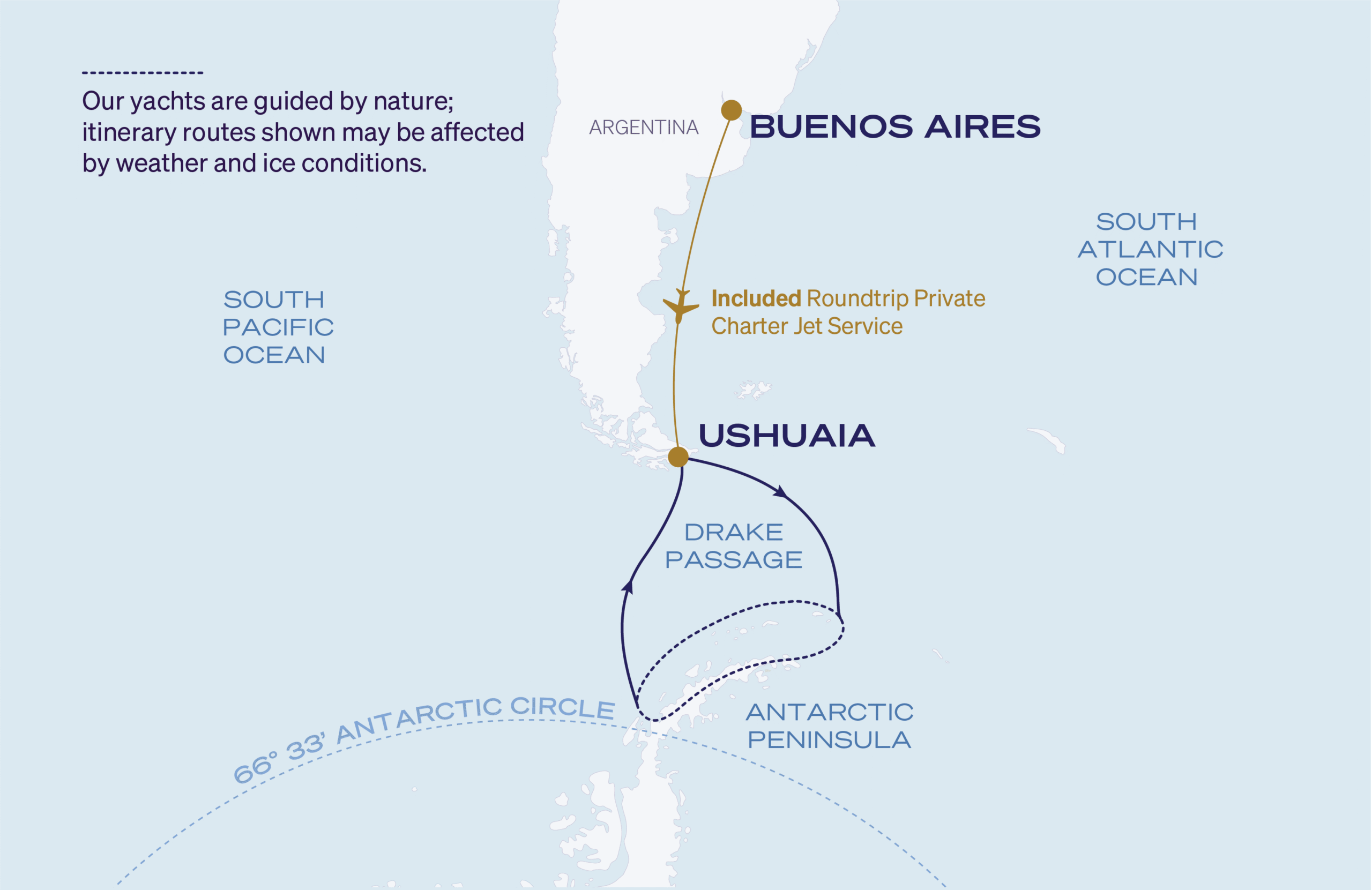 Map for 11-Night Ushuaia Roundtrip  11.17.26