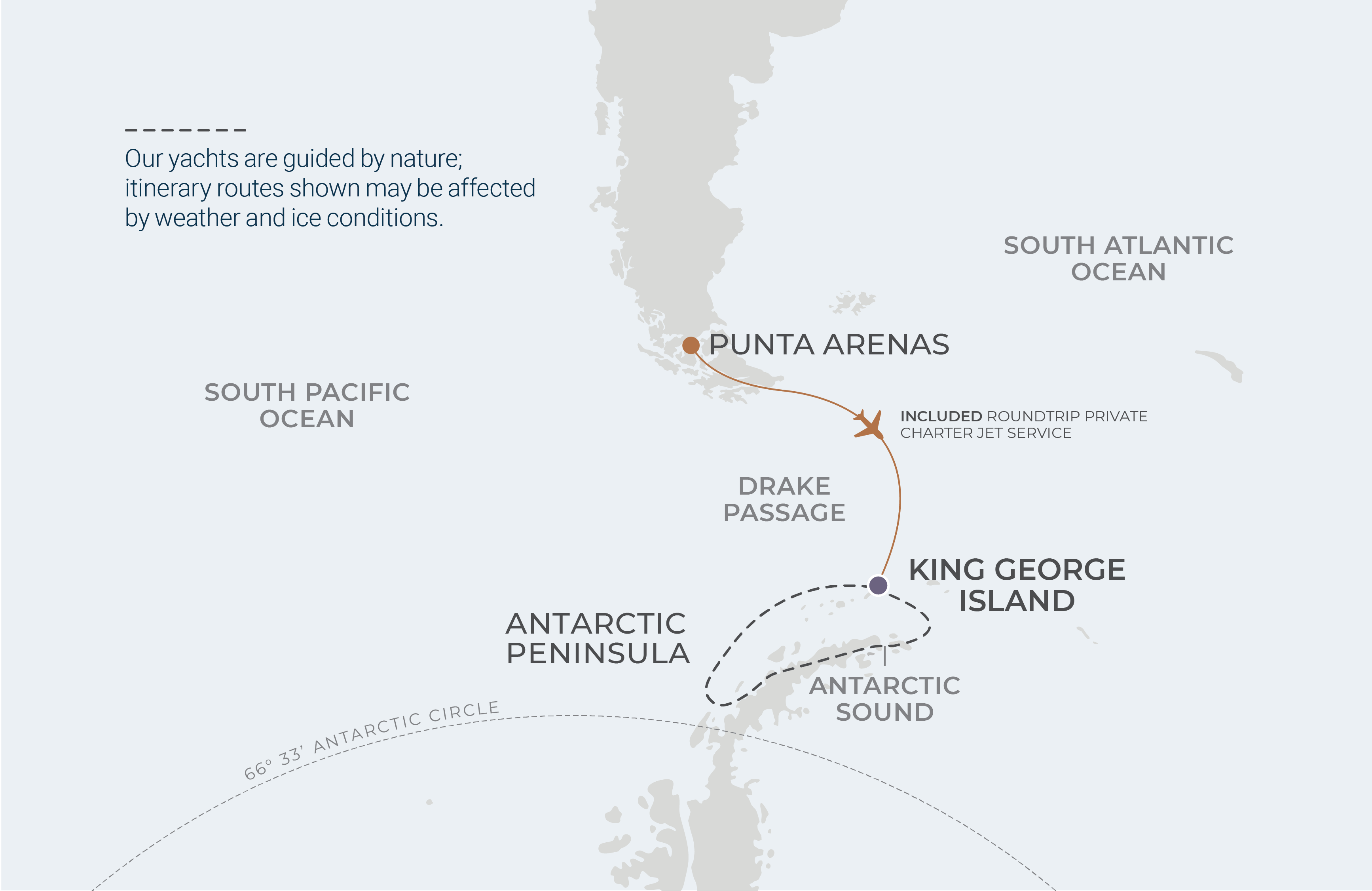 Map for 7-Night King George Island Roundtrip 12.07.26