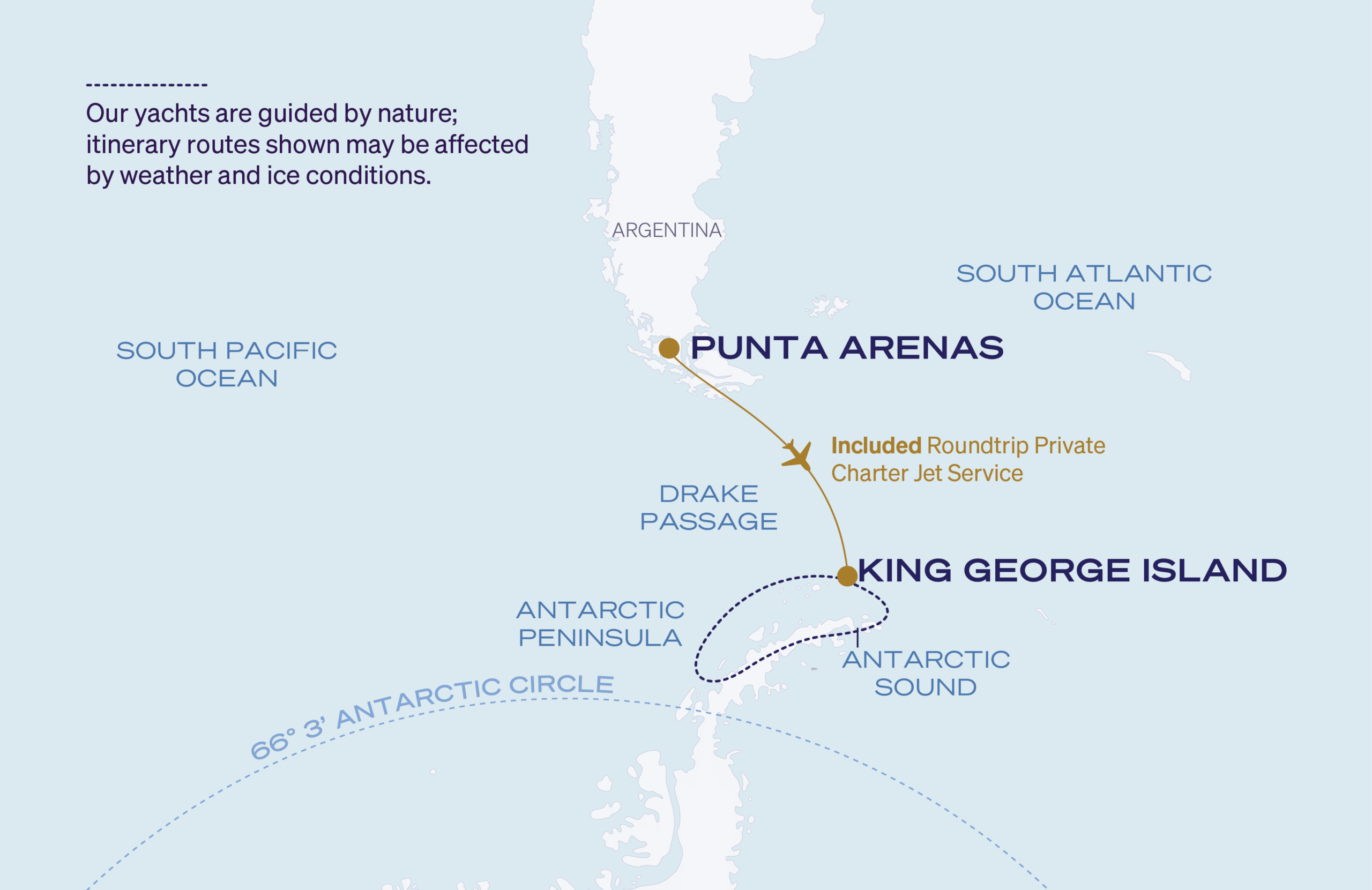 Map for 7-Night King George Island Roundtrip 12.14.26