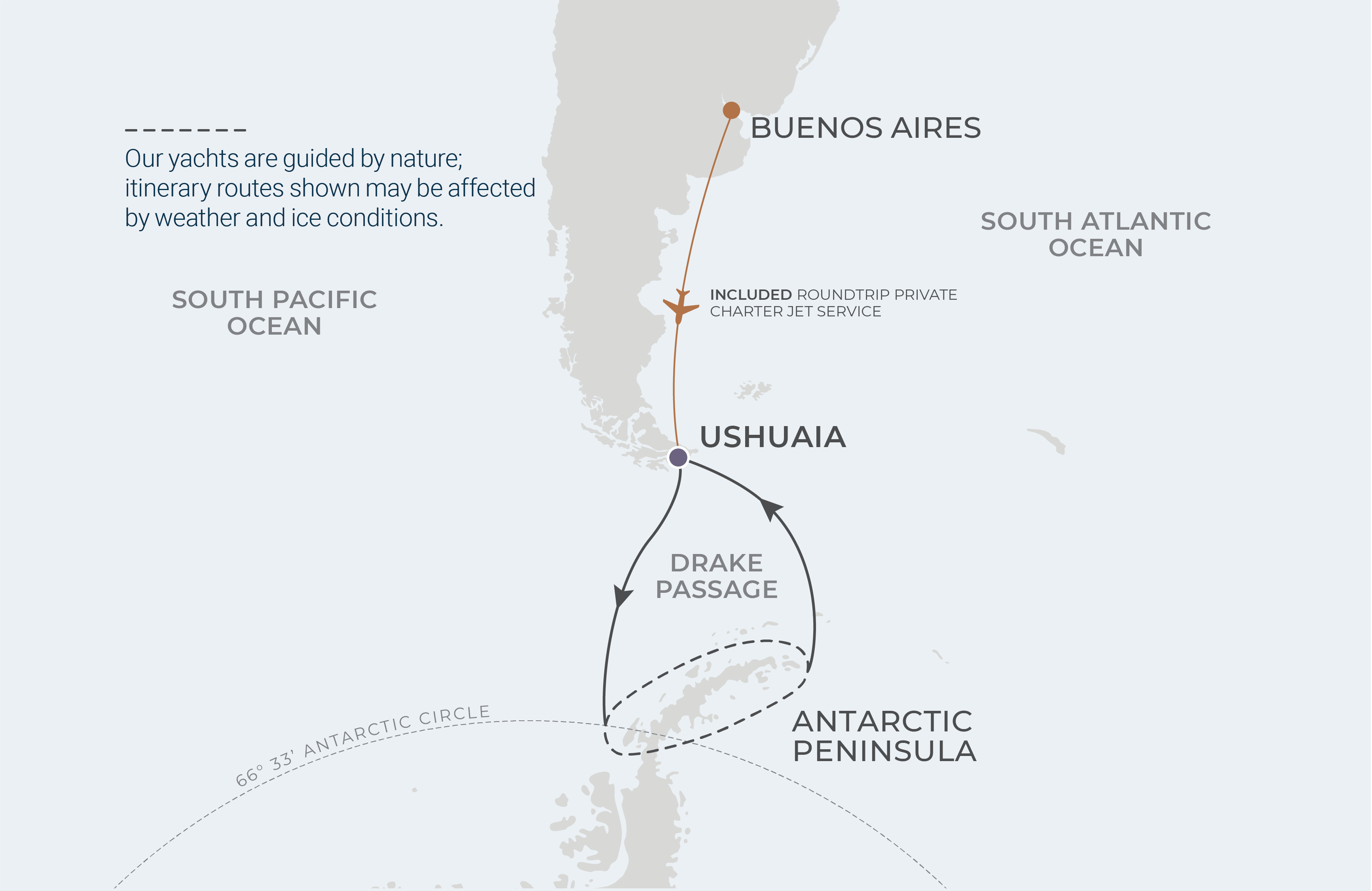 Map for 11-Night Ushuaia Roundtrip  12.16.26