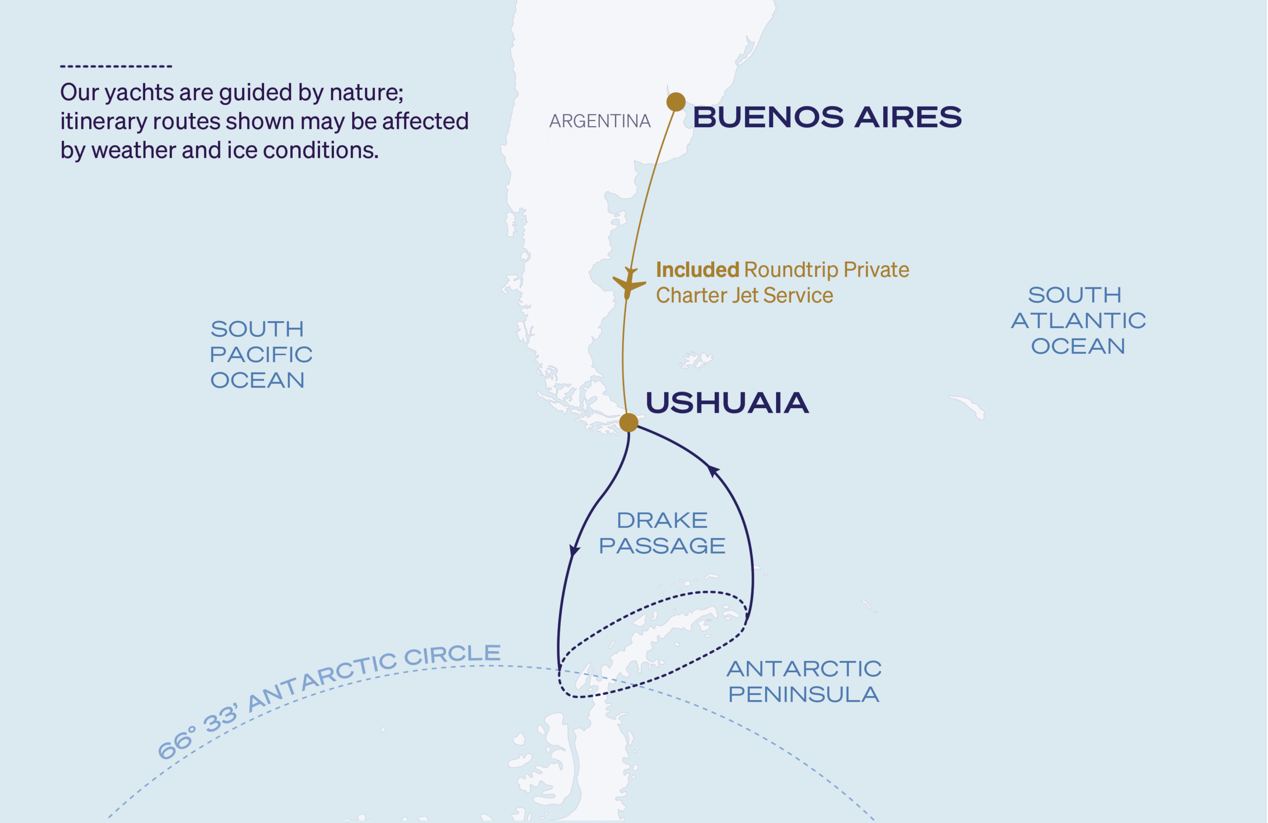 Map for 11-Night Ushuaia Roundtrip 1.21.27