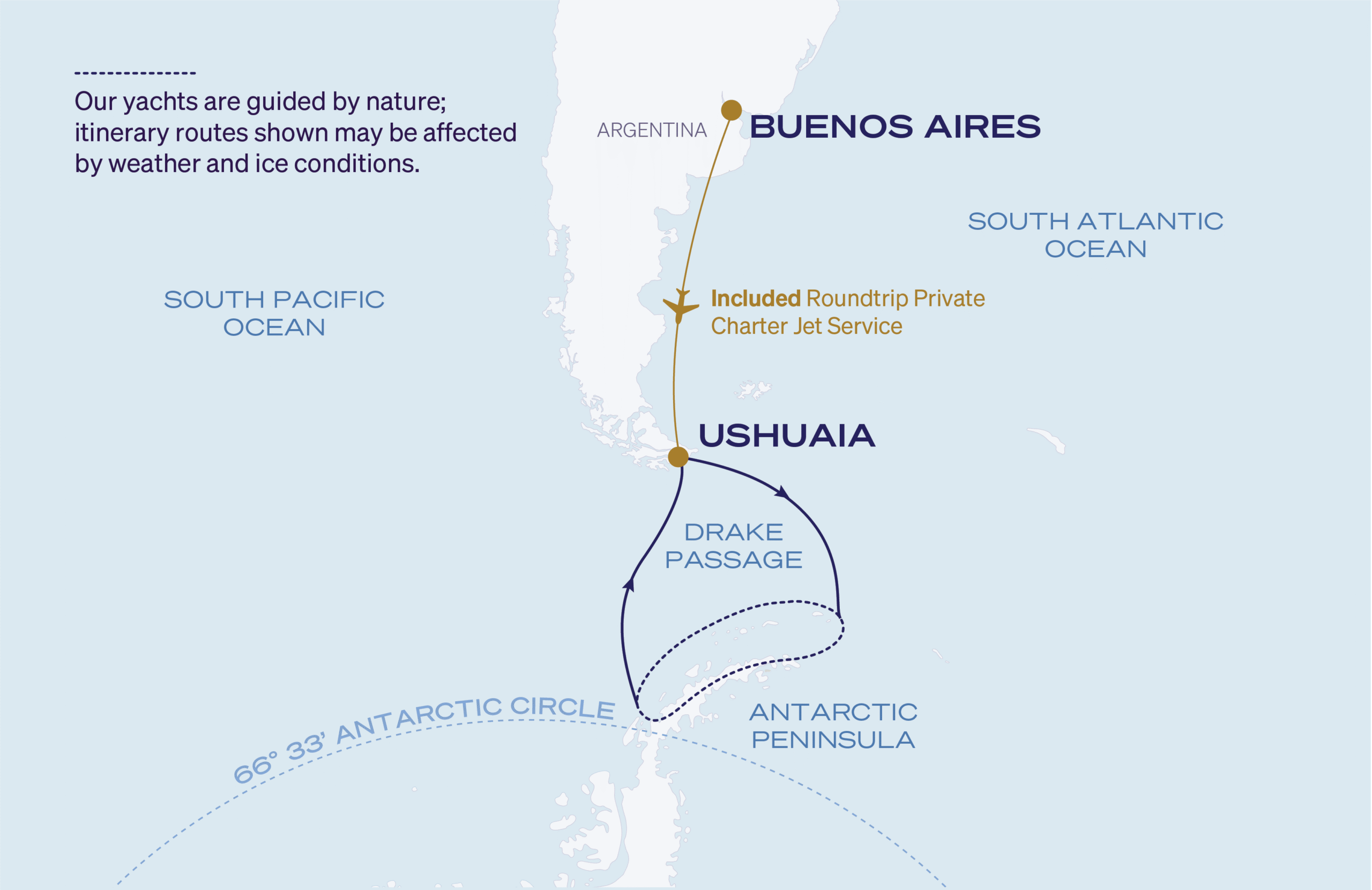 Map for 9-Night Ushuaia Roundtrip  2.5.27