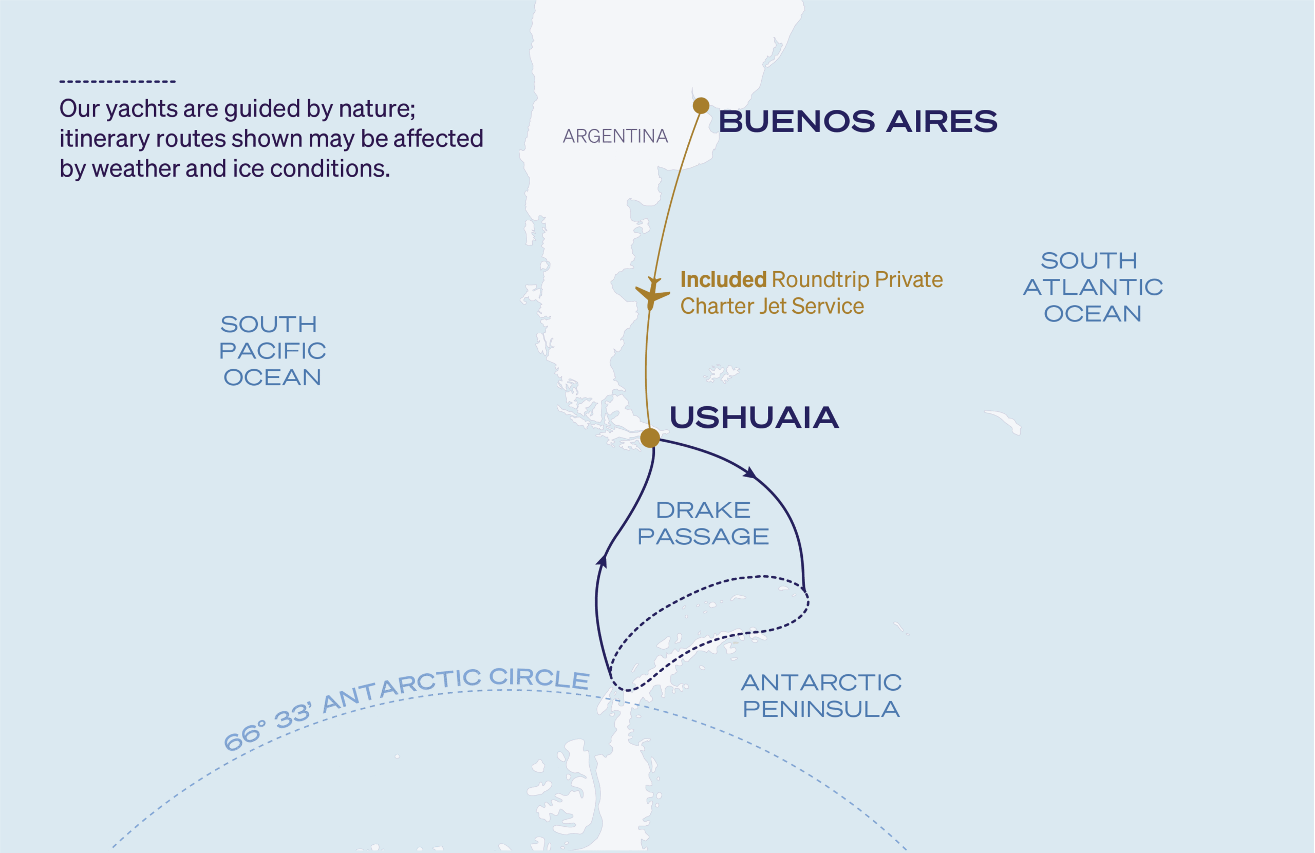 Map for 9-Night Ushuaia Roundtrip 2.10.27