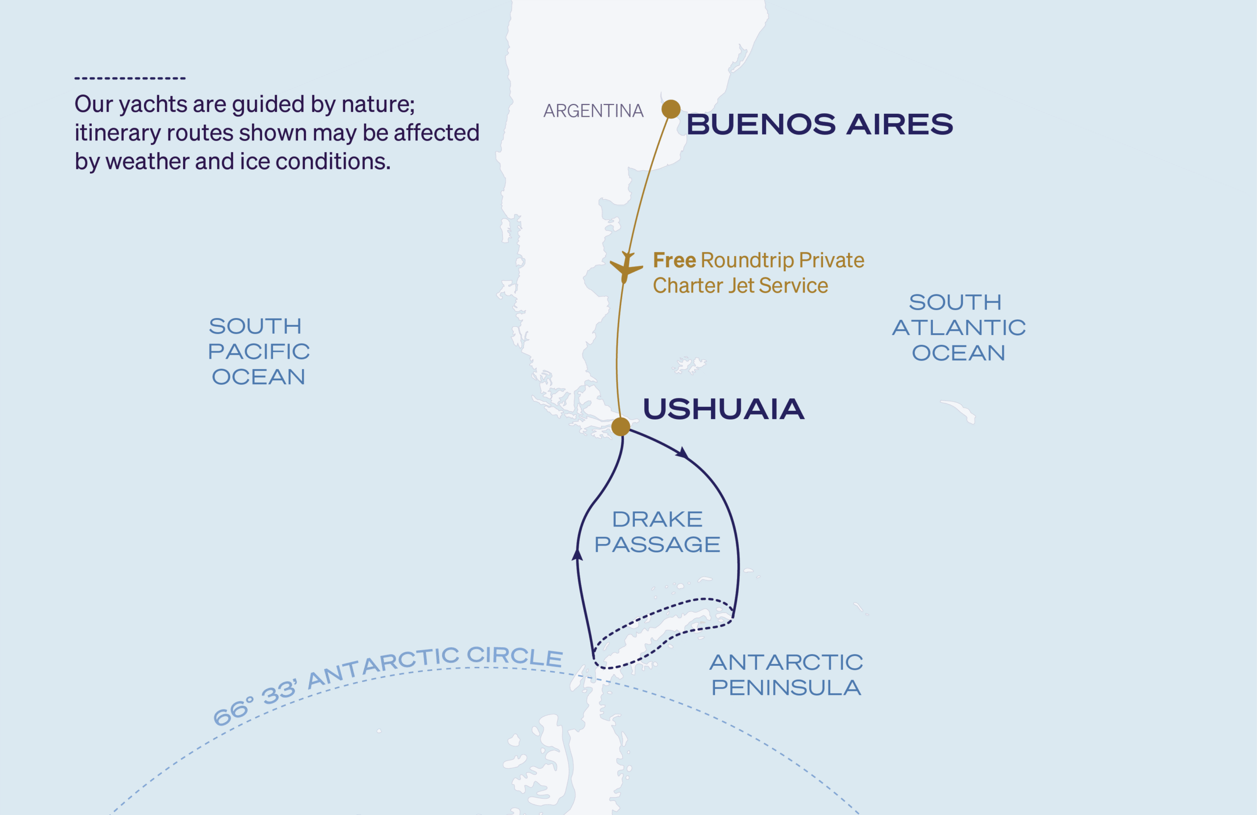 Map for 11-Night Ushuaia Roundtrip  2.25.27