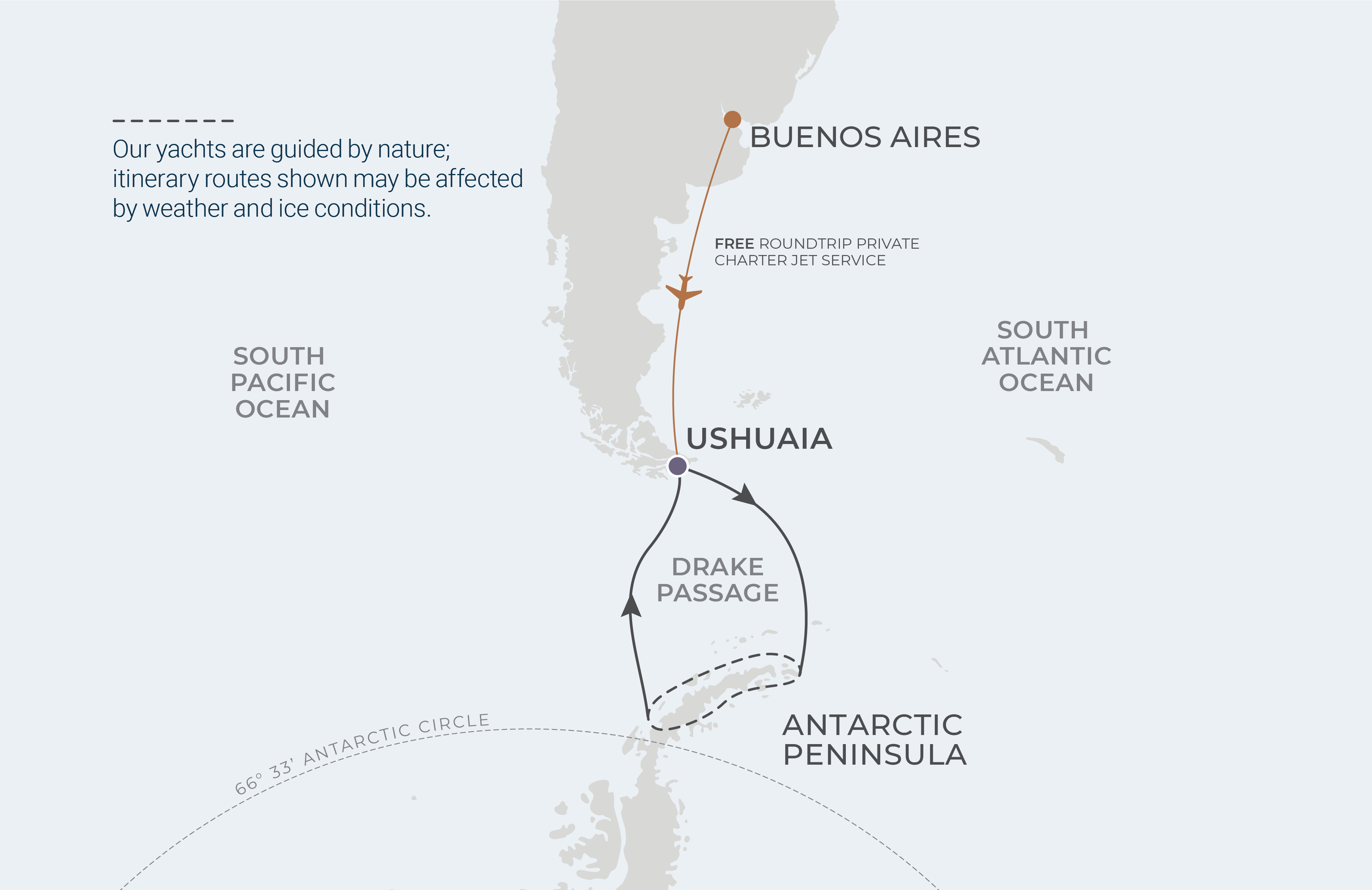 Map for 11-Night Ushuaia Roundtrip  2.25.27