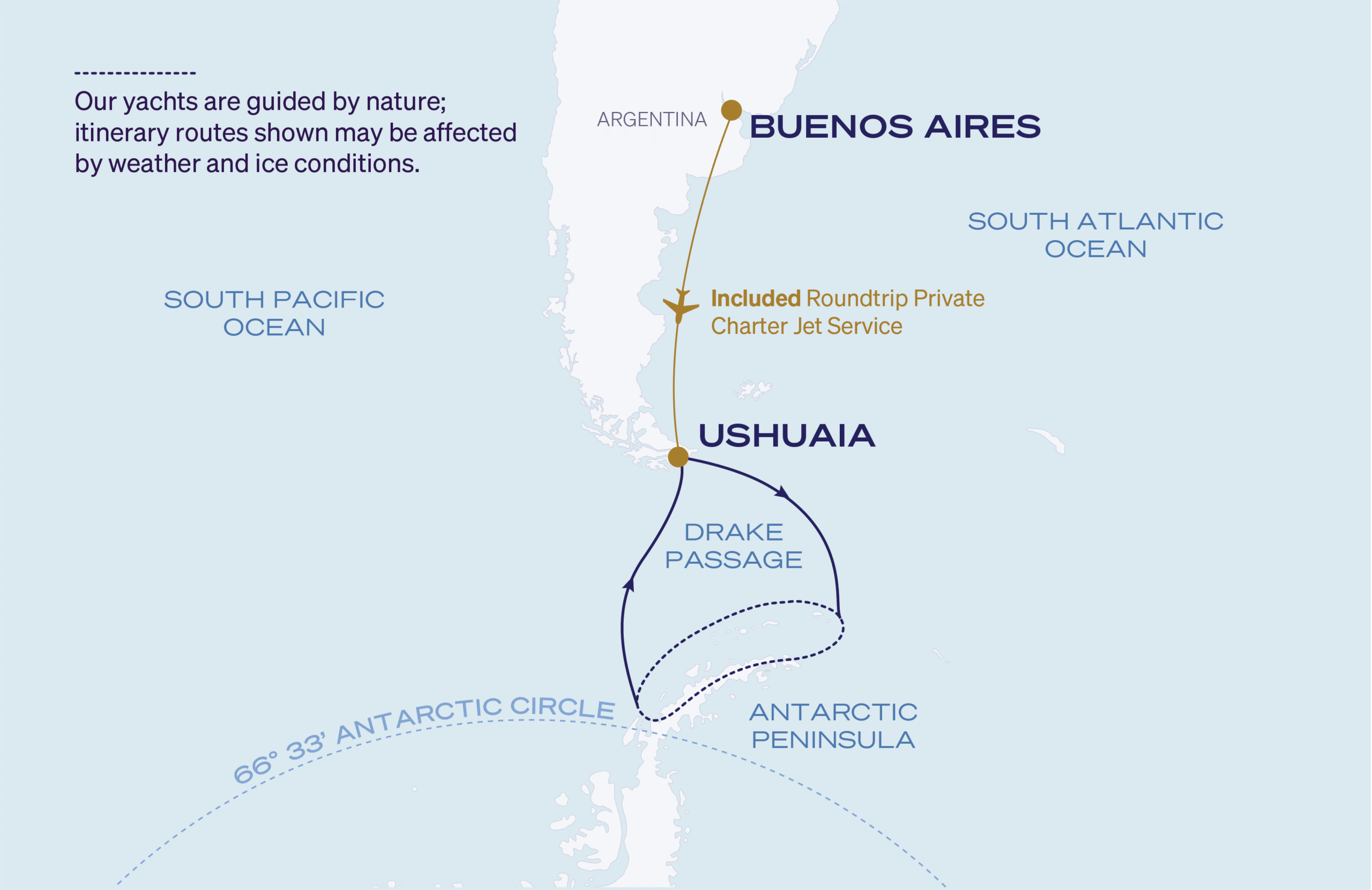 Map for 9-Night Ushuaia Roundtrip  3.19.27