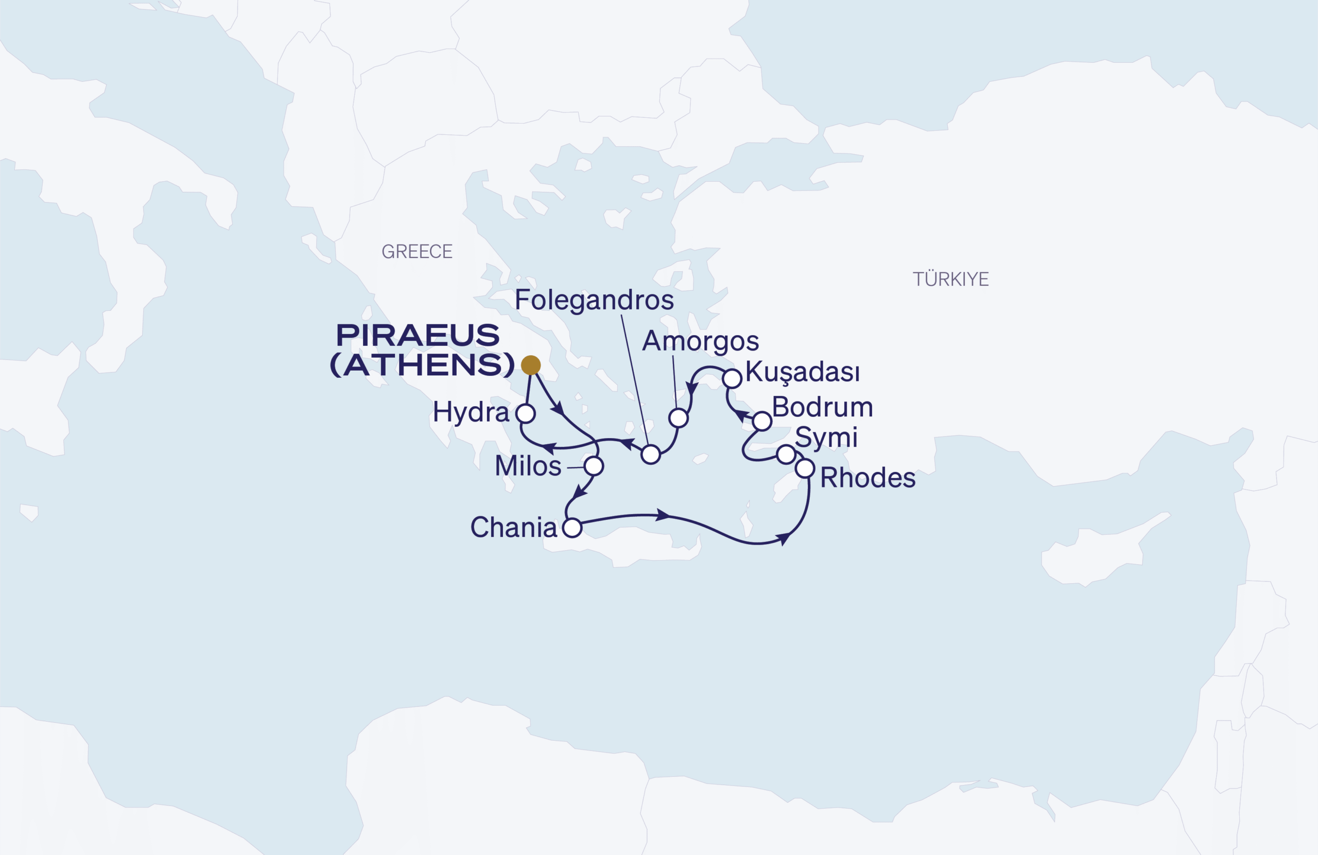 Map for 11-Night Athens Roundtrip 6.27.27