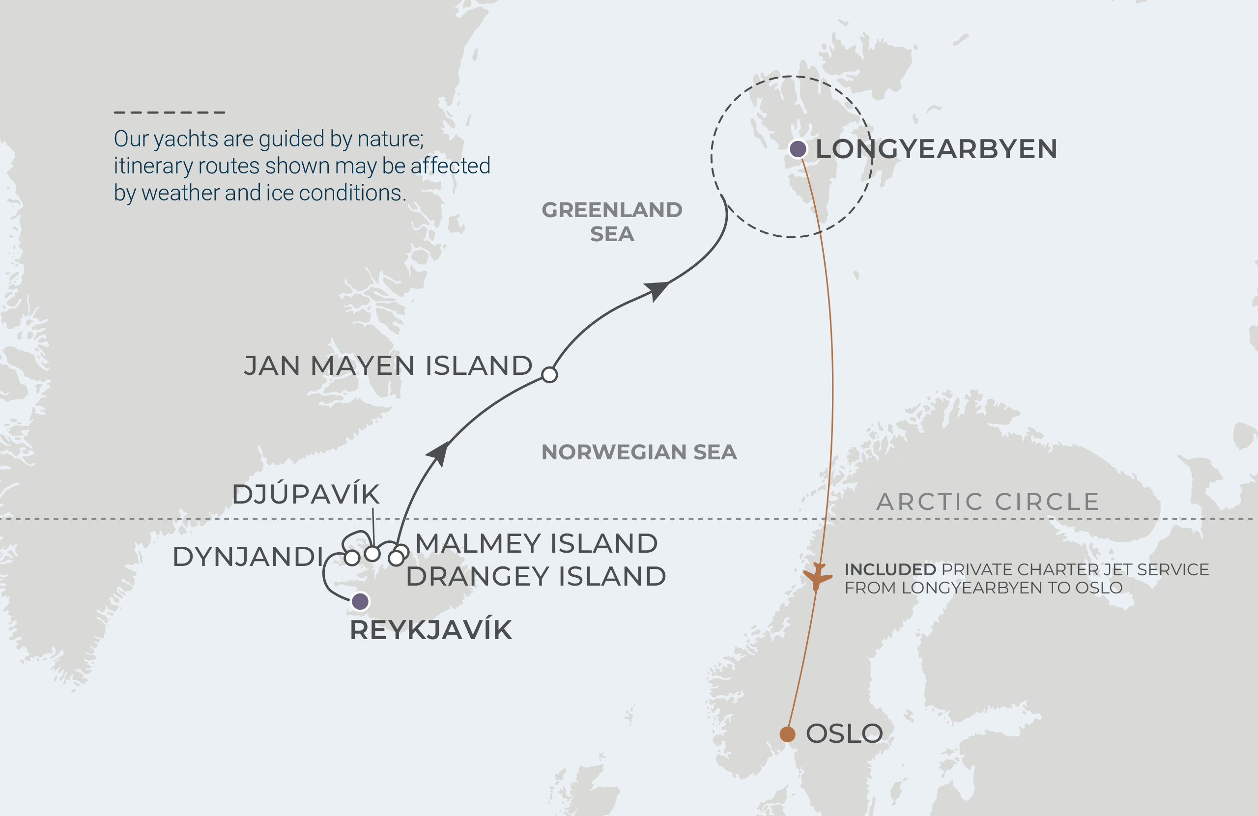 Map for 11-Night Reykjavík to Longyearbyen 6.12.27