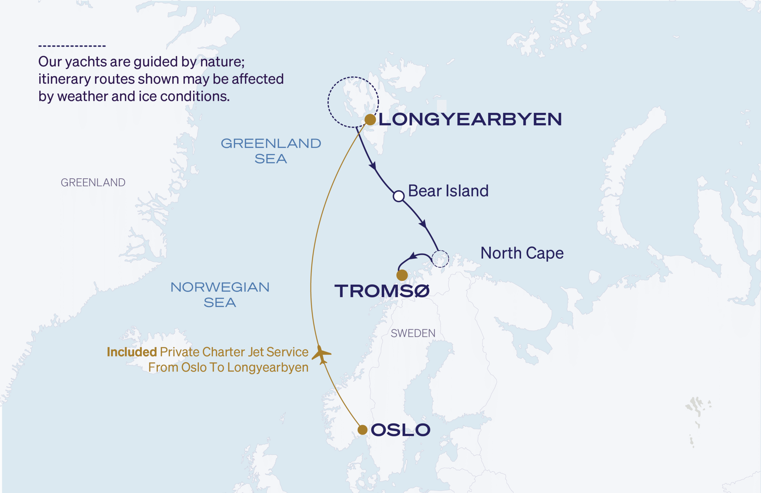 Map for 11-Night Longyearbyen to Tromsø 6.23.27