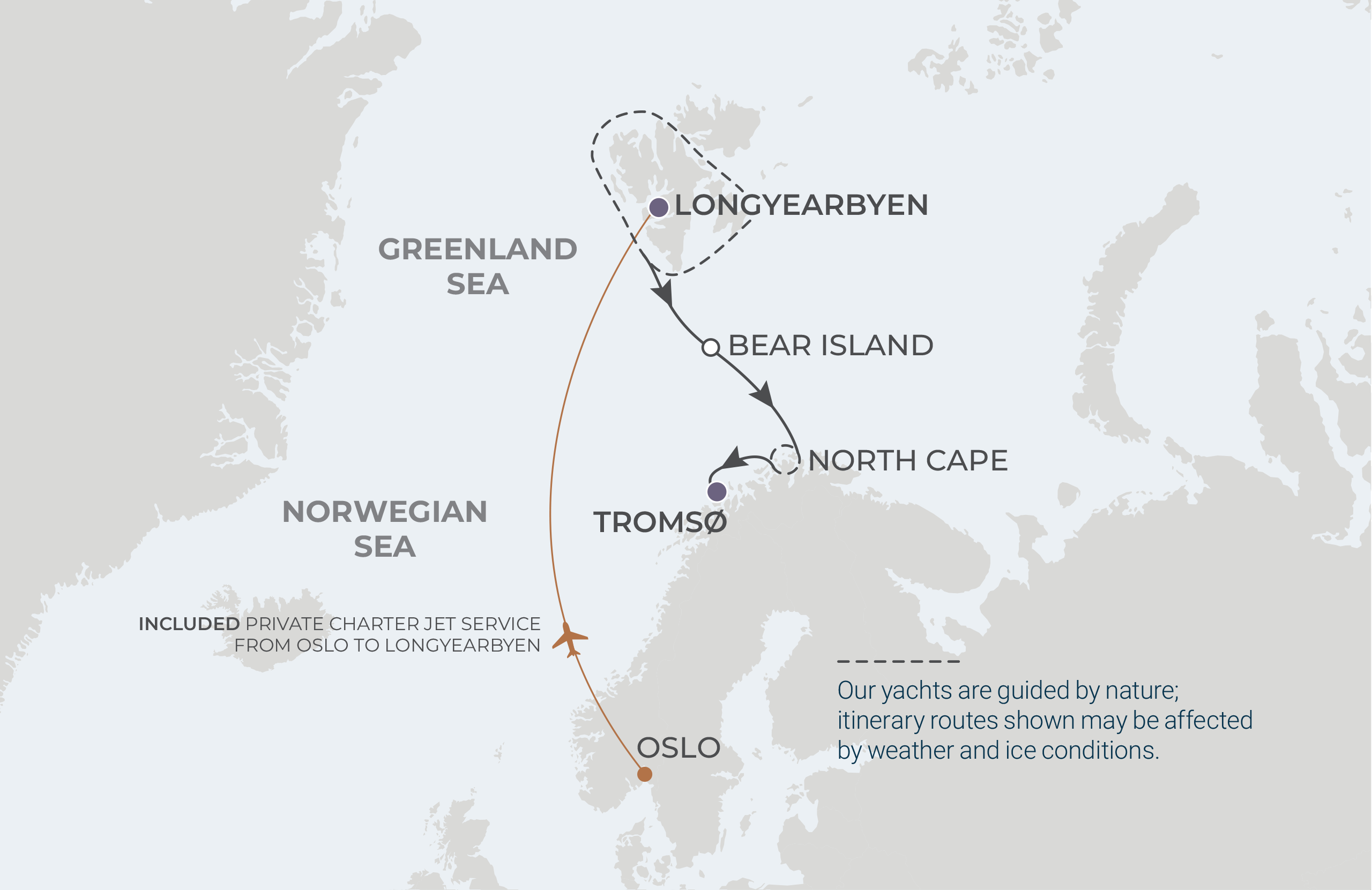 Map for 11-Night Longyearbyen to Tromso 6.23.27