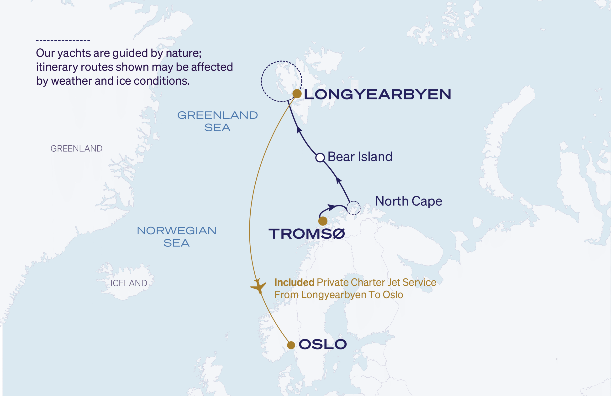 Map for 11-Night Tromsø to Longyearbyen 7.4.27