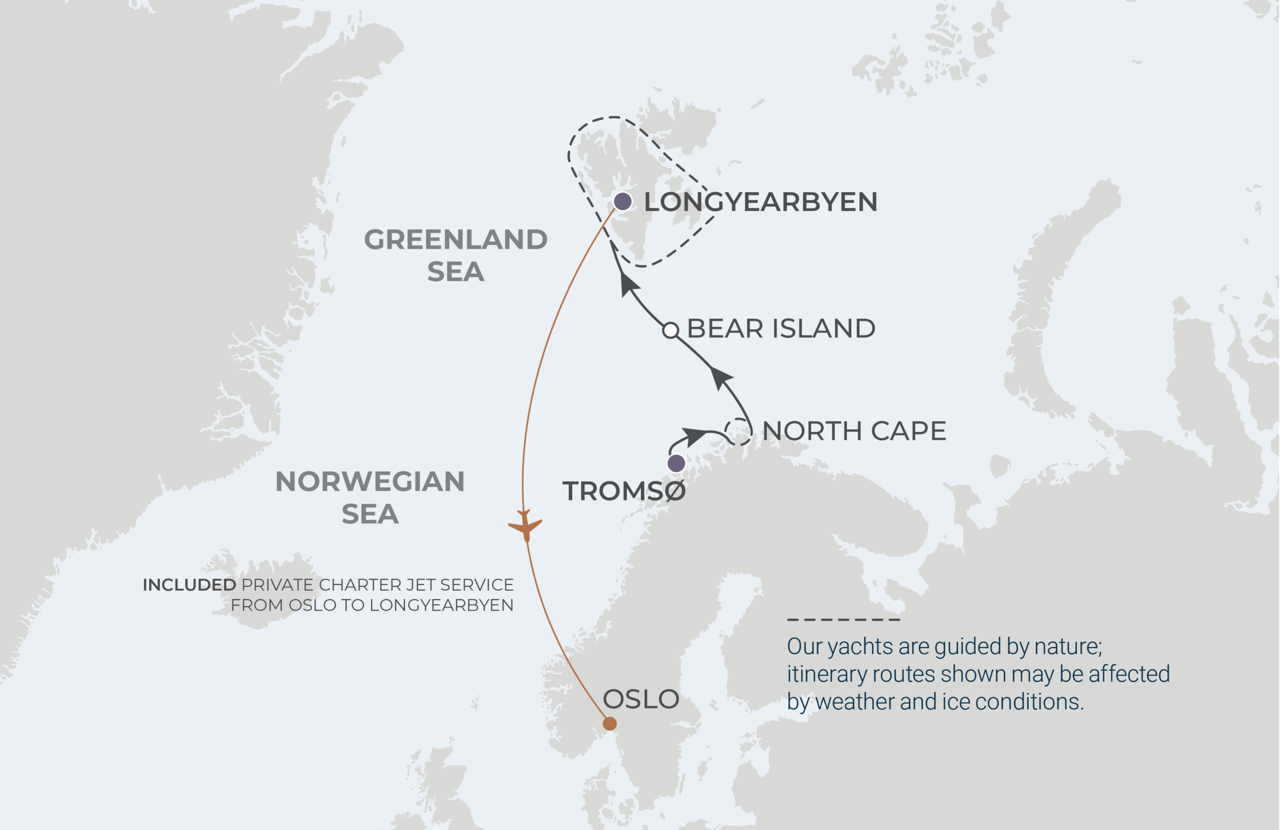 Map for 11-Night Tromsø to Longyearbyen 7.4.27