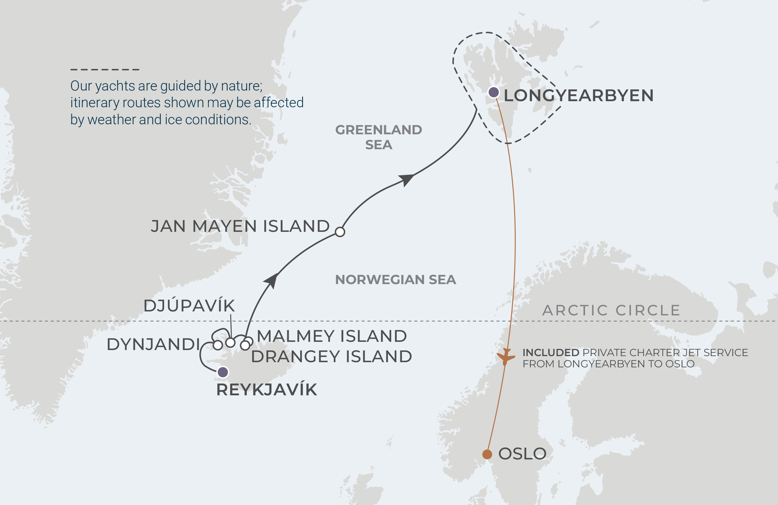Map for 10-Night Longyearbyen to Reykjavík 7.10.27