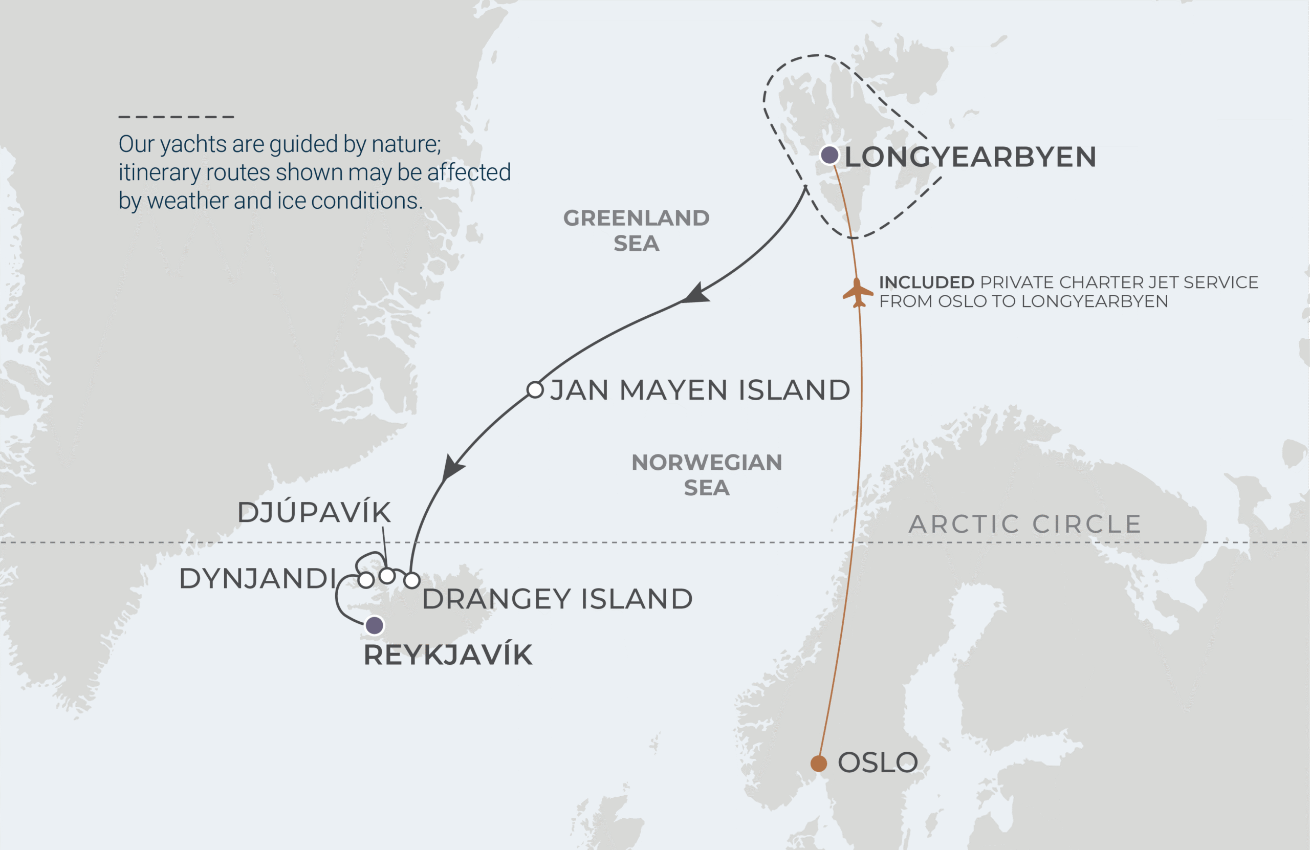 Map for 10-Night Longyearbyen to Reykjavík 7.10.27