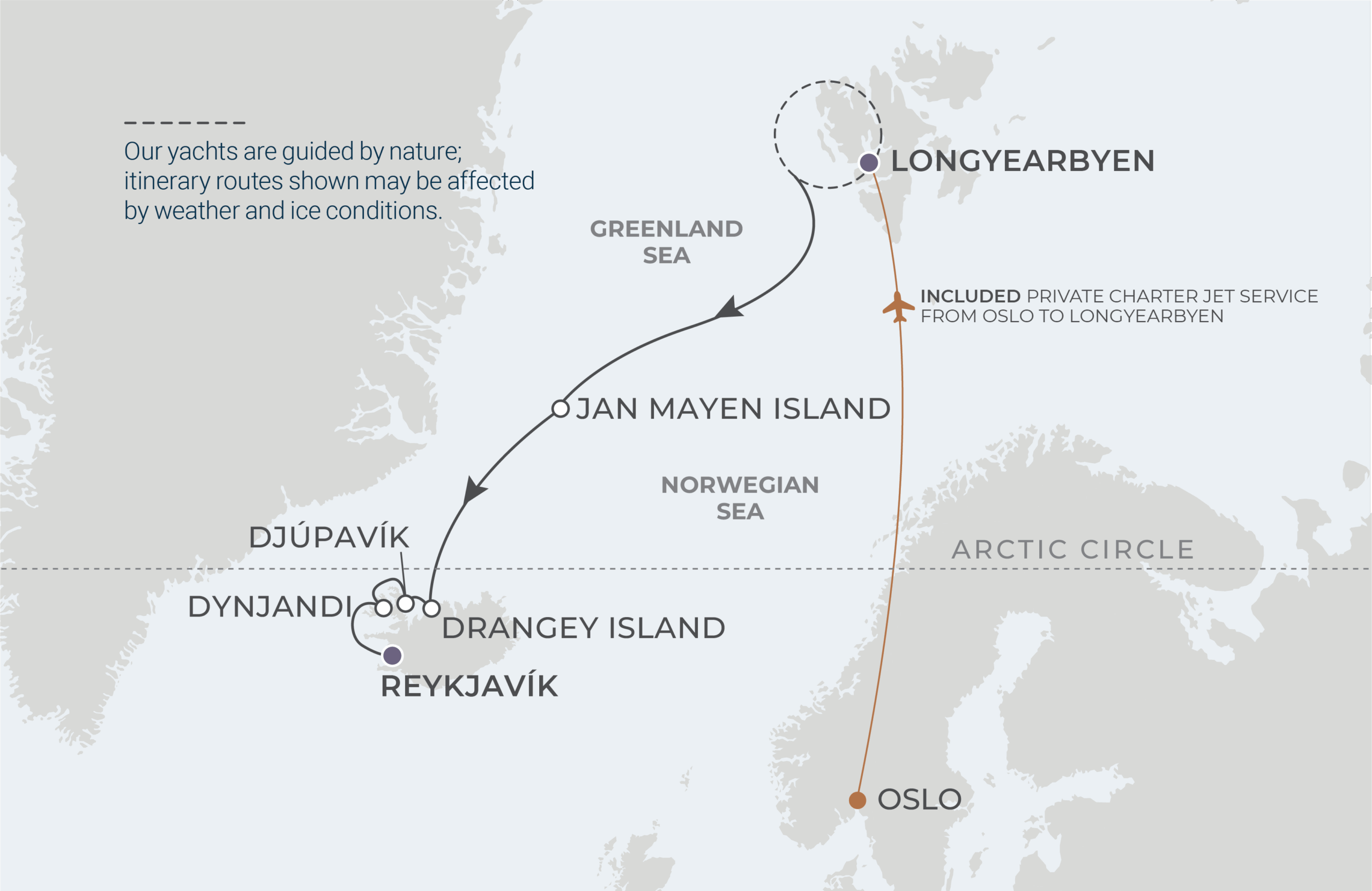 Map for 10-Night Longyearbyen to Reykjavík 7.10.27
