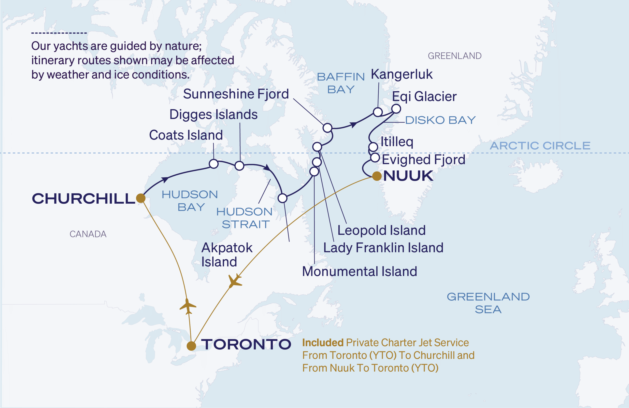 Map for 14-Night Churchill to Nuuk 8.15.27
