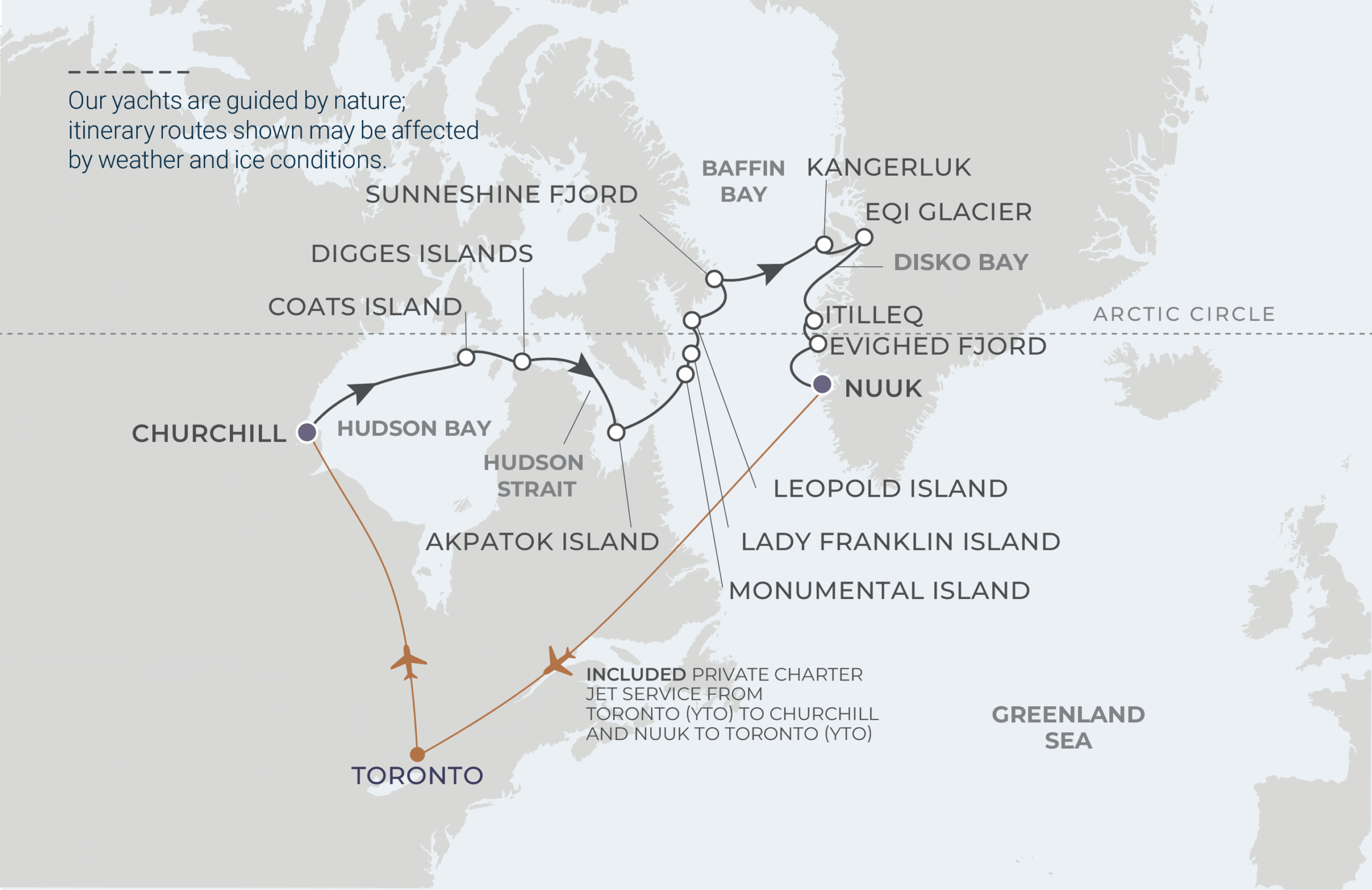 Map for 14-Night Churchill to Nuuk 8.15.27