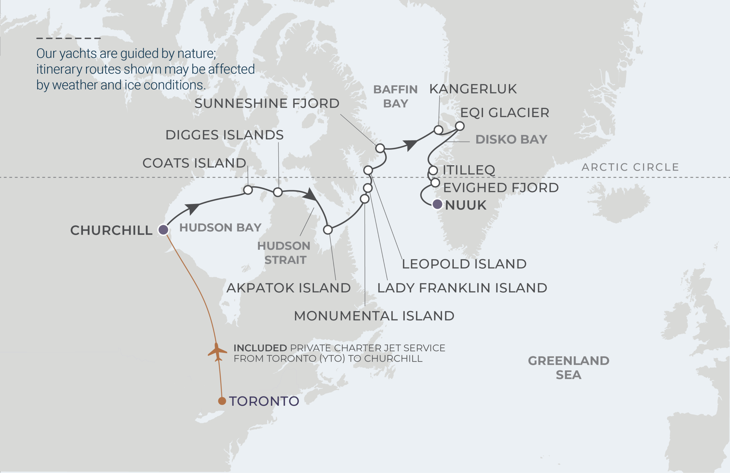 Map for 14-Night Churchill to Nuuk 8.15.27