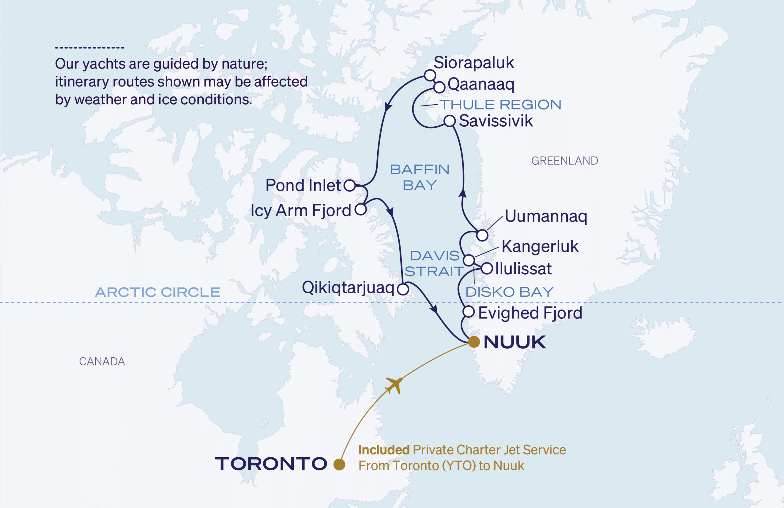 Map for 15-Night Nuuk Roundtrip 8.29.27