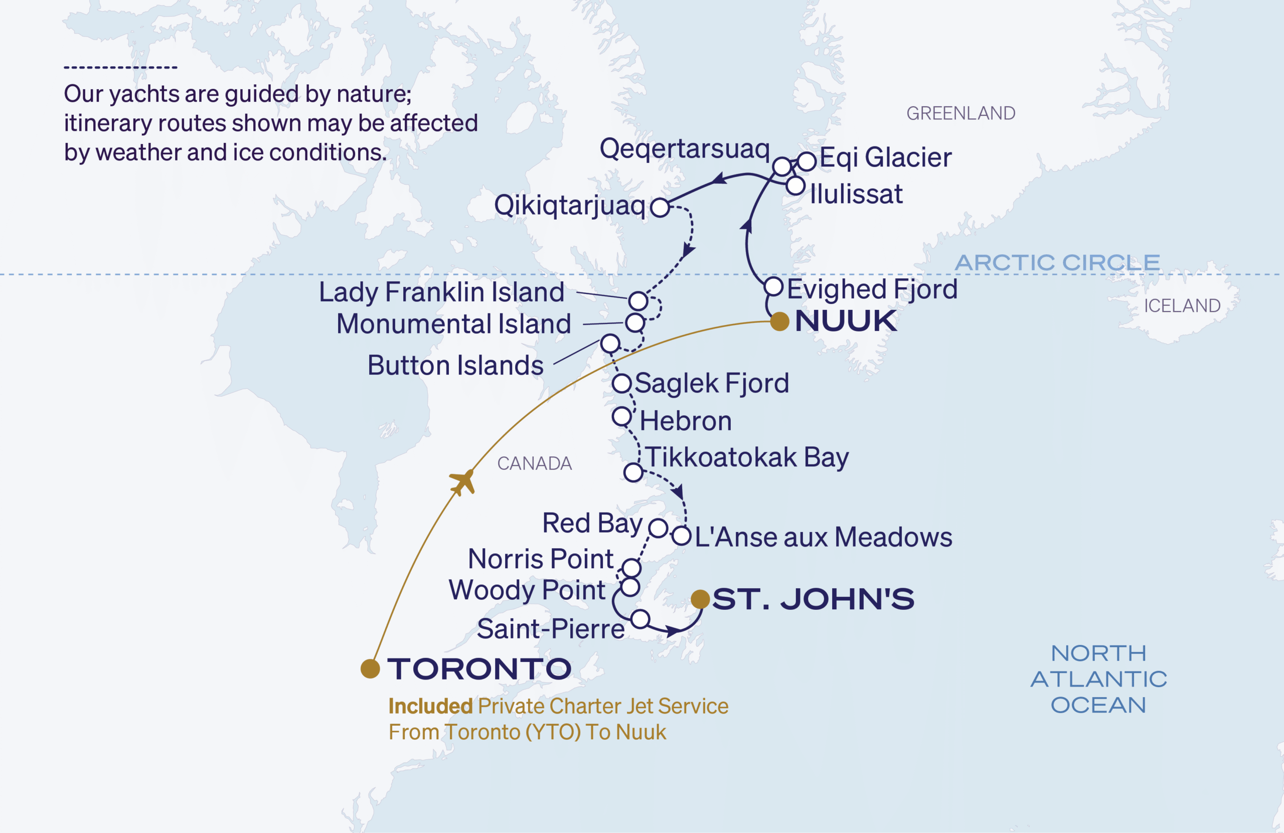Map for 17-Night Nuuk to St. John’s 9.13.27