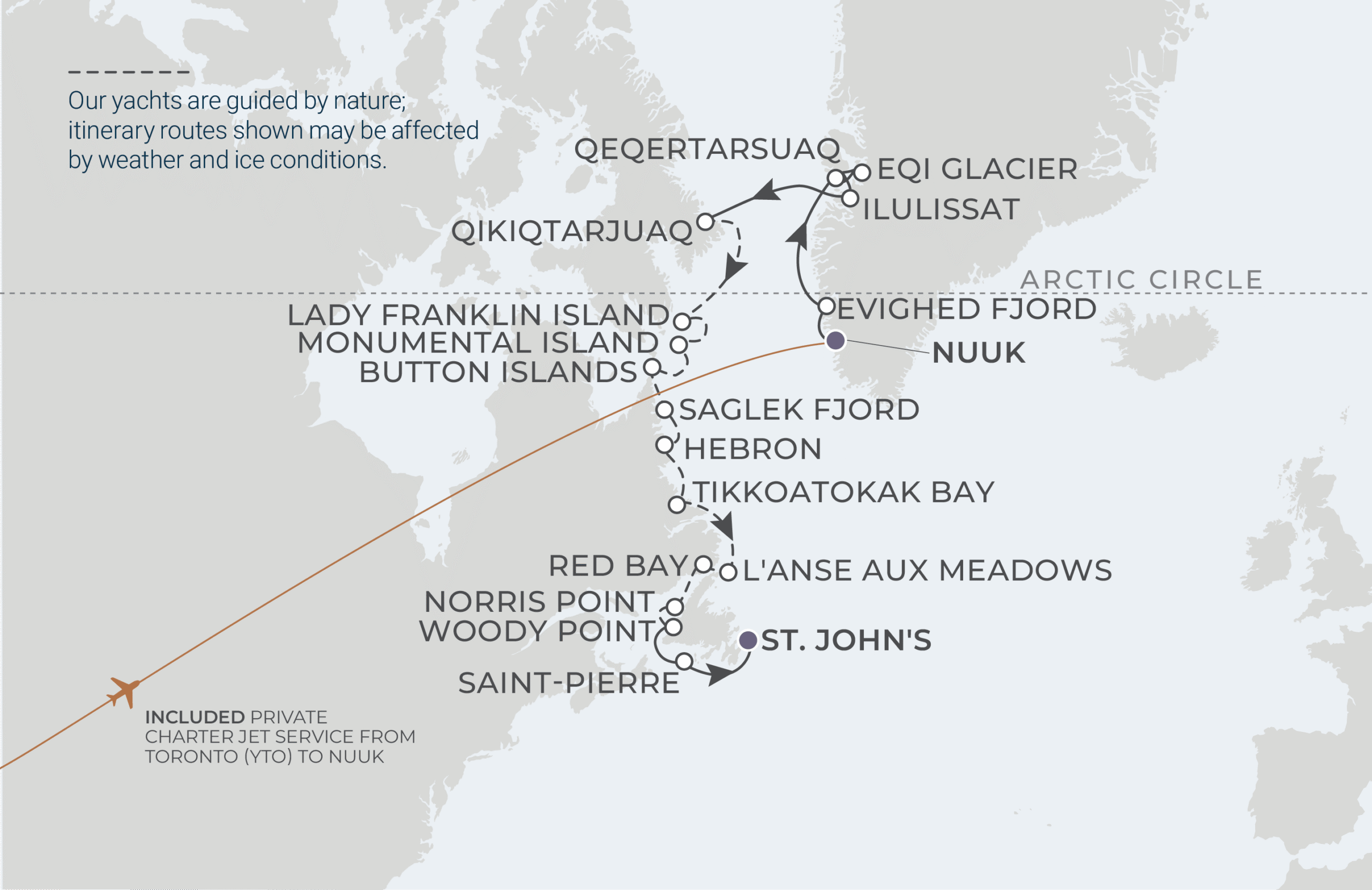 Map for 17-Night Nuuk to St. John’s 9.13.27