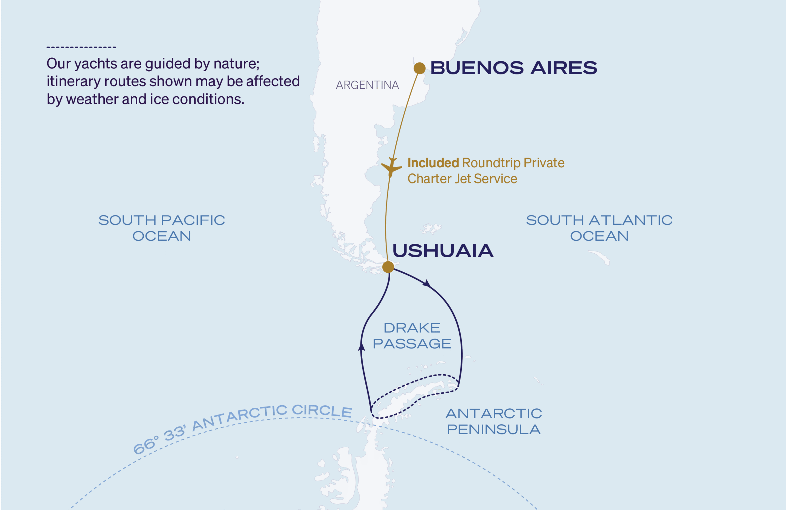 Map for 9-Night Ushuaia Roundtrip 12.14.27