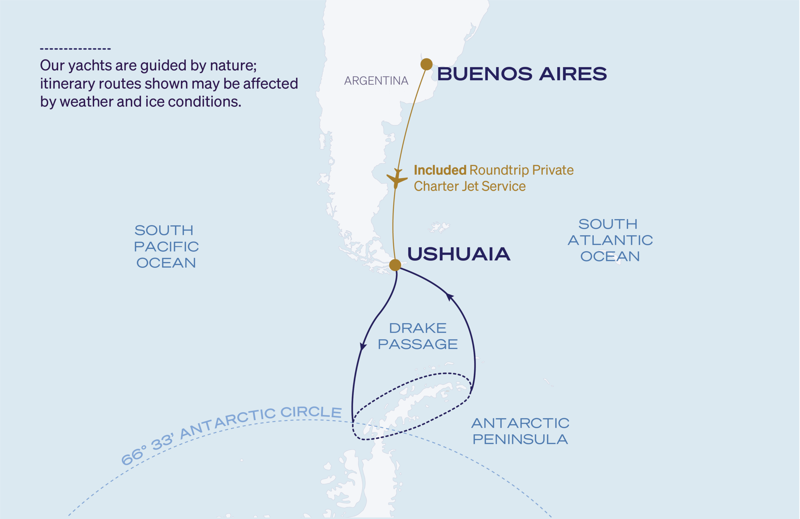 Map for 12-Night Ushuaia Roundtrip 12.22.27