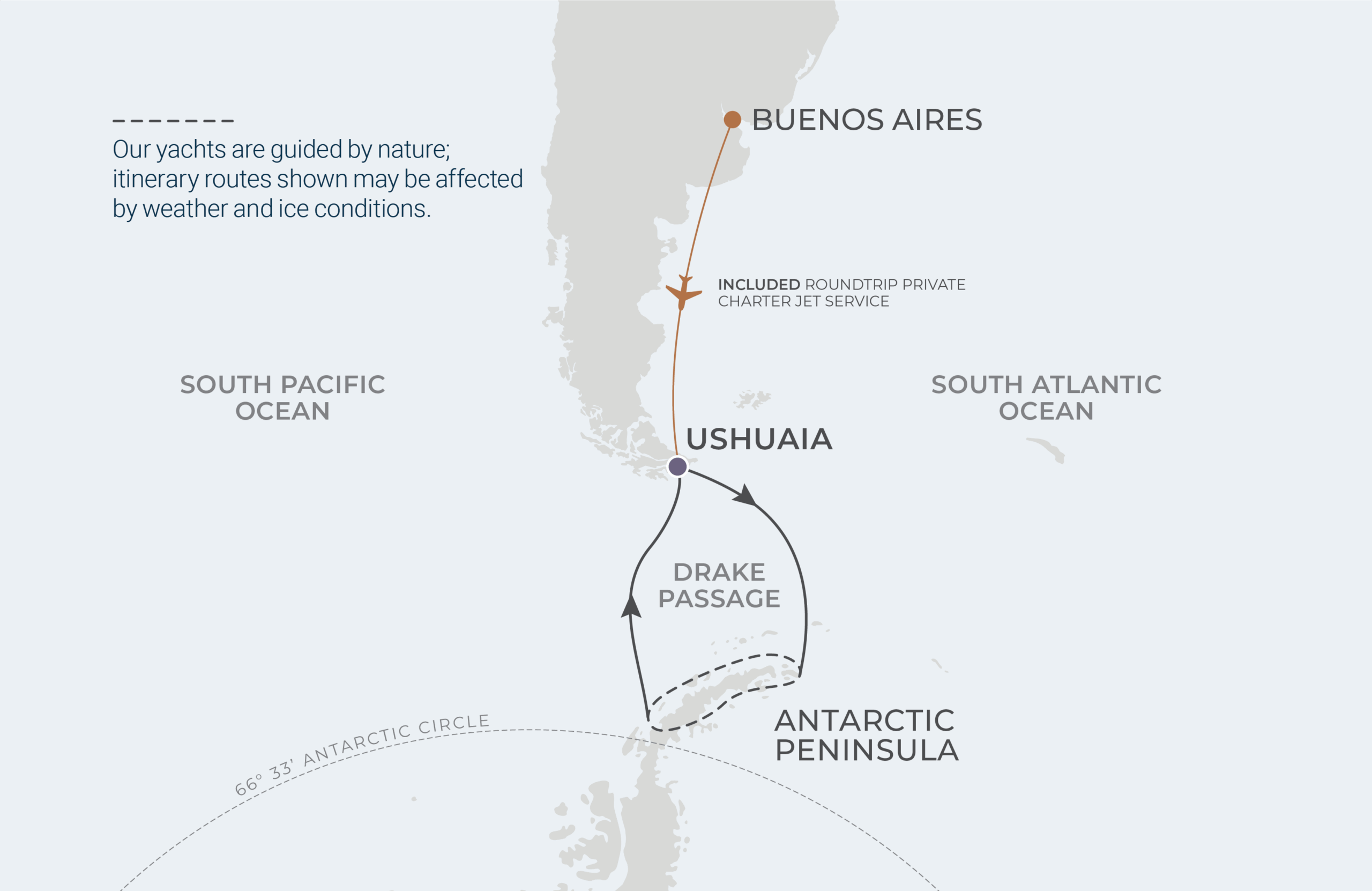 Map for 9-Night Ushuaia Roundtrip 1.25.28