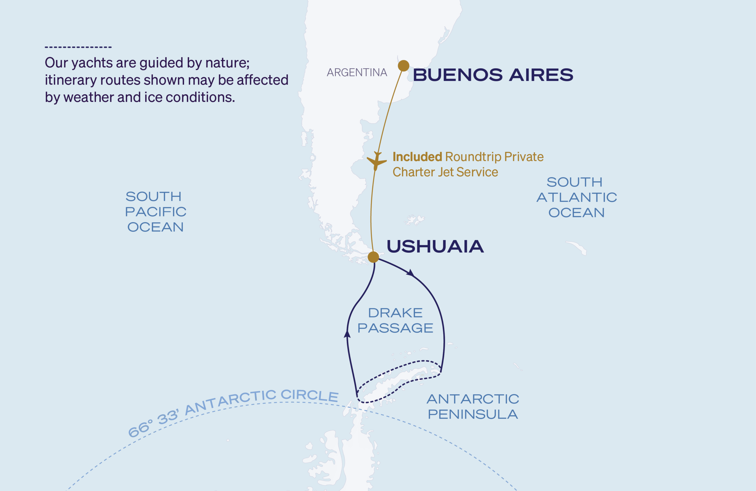 Map for 9-Night Ushuaia Roundtrip 2.28.28