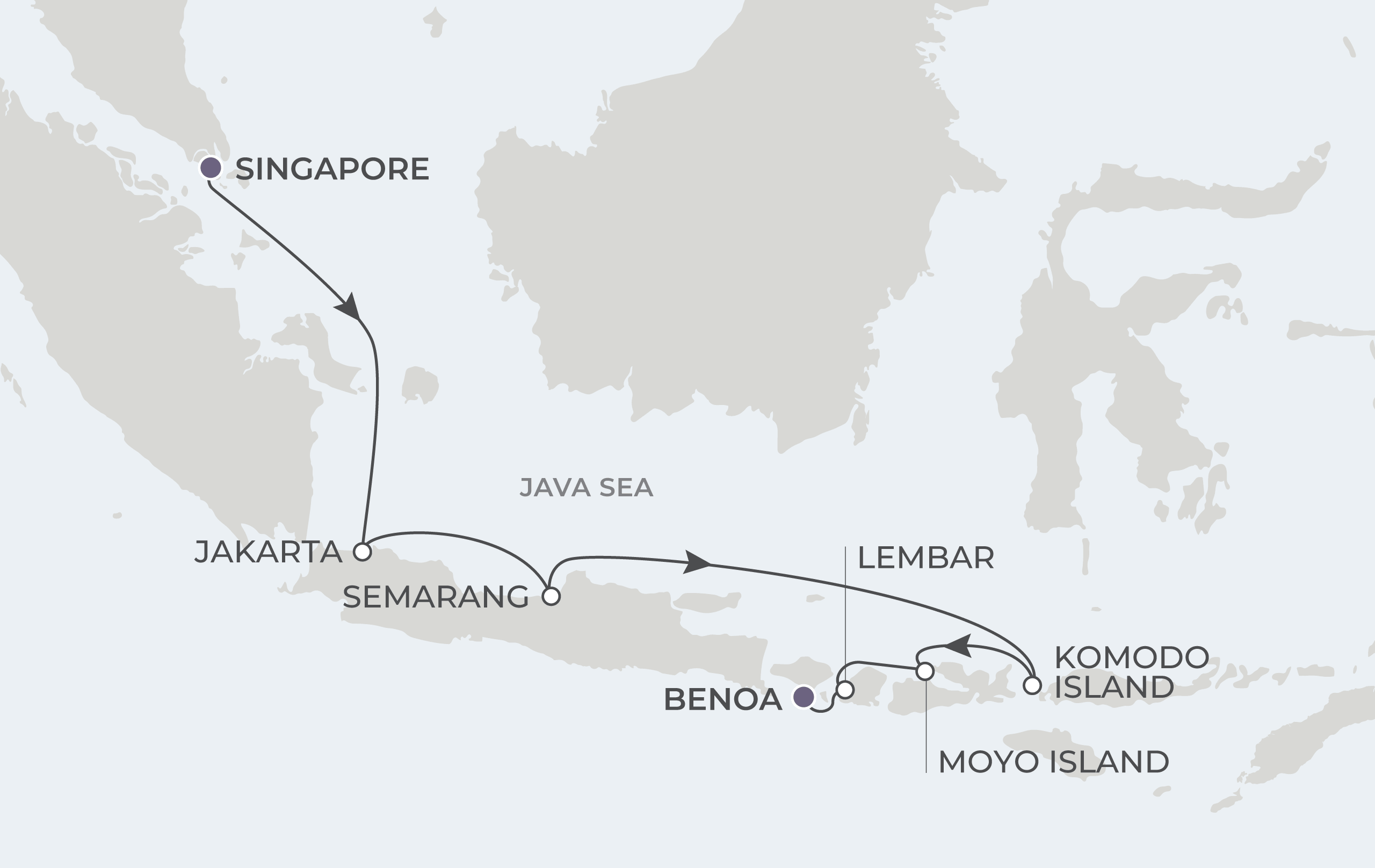 Map for 9-Night Singapore to Bali 2.1.29