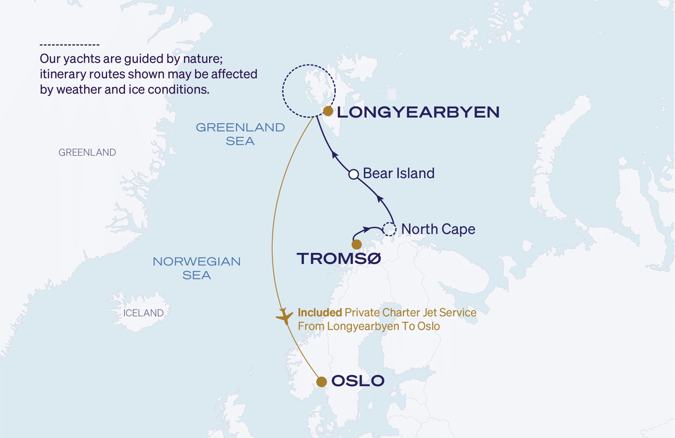 Map for 7-Night Tromsø to Longyearbyen 6.10.28