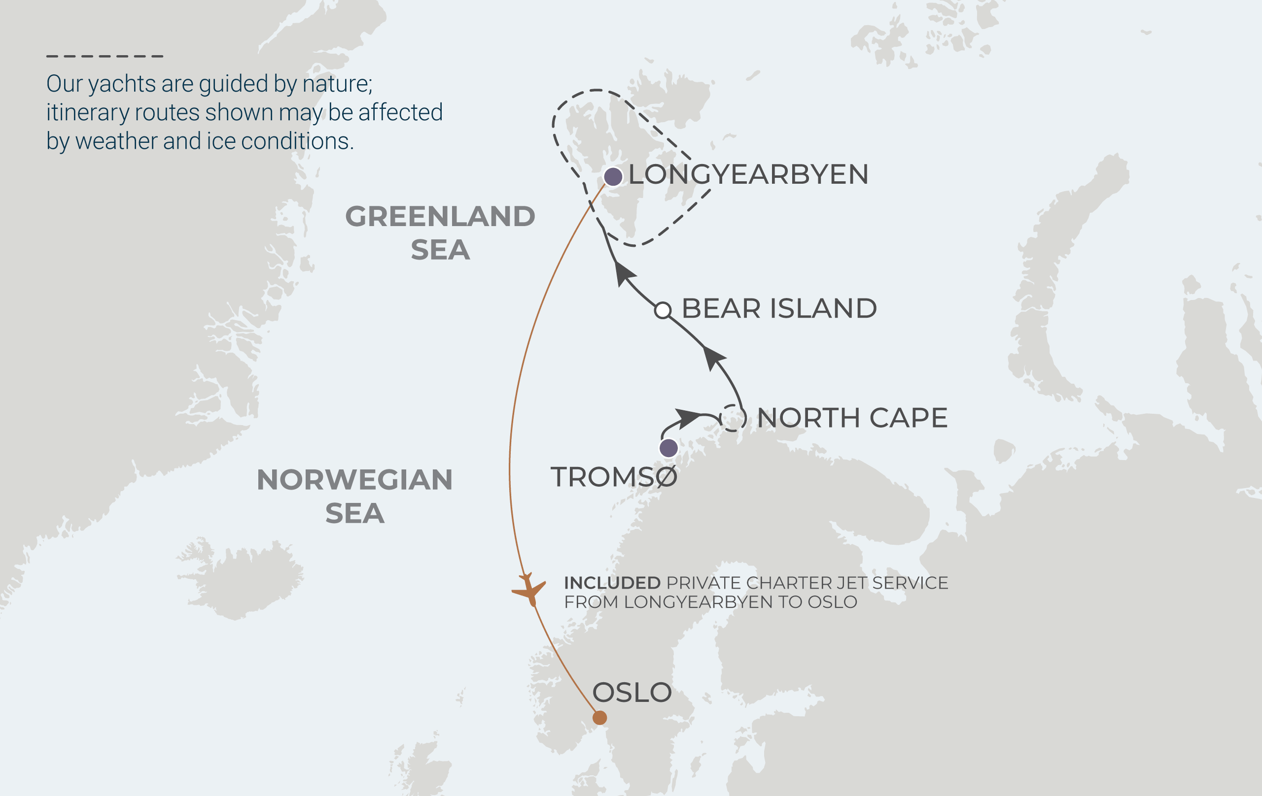 Map for 7-Night Tromsø to Longyearbyen 6.10.28
