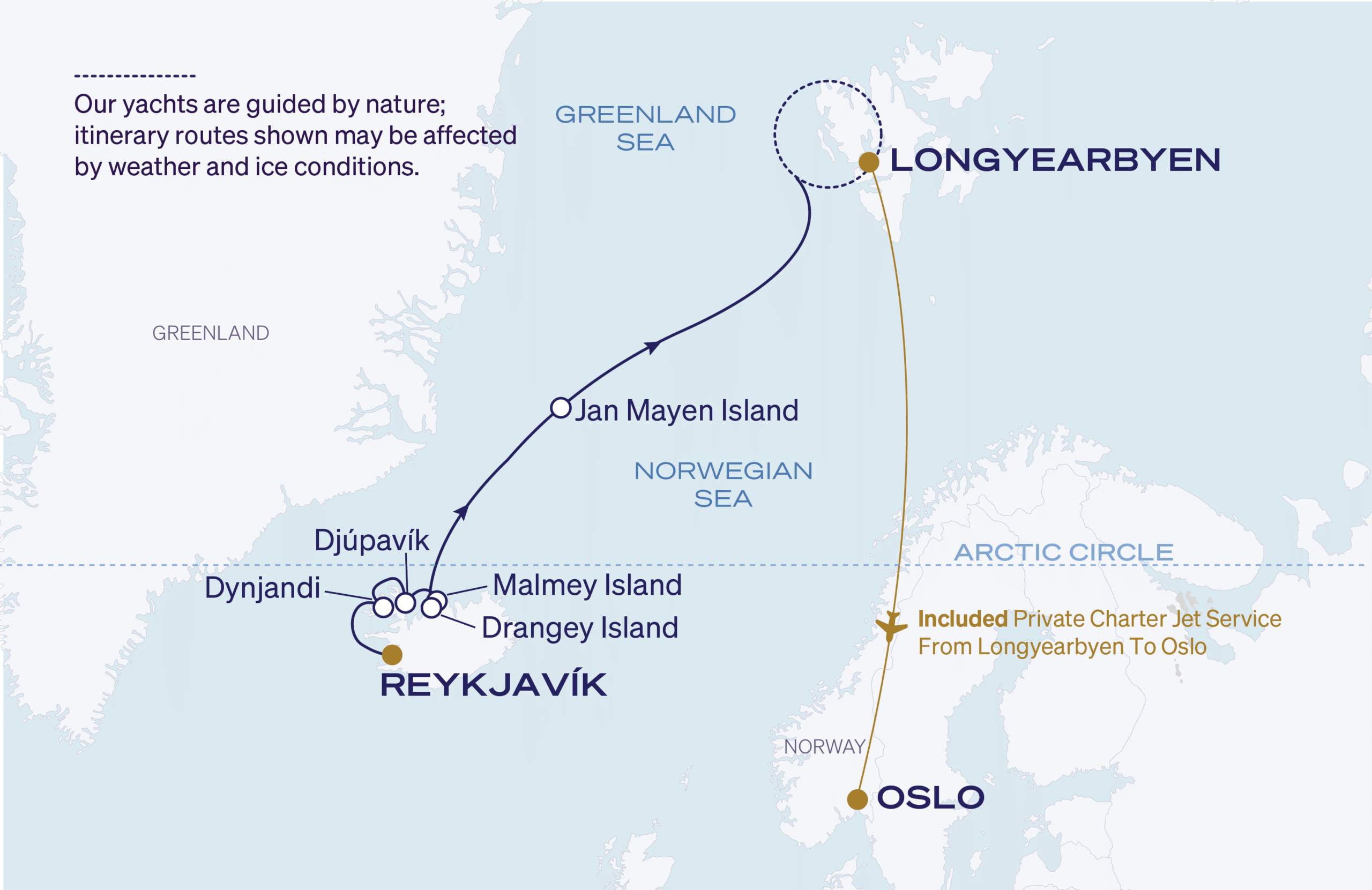 Map for 11-Night Reykjavík to Longyearbyen 6.27.28