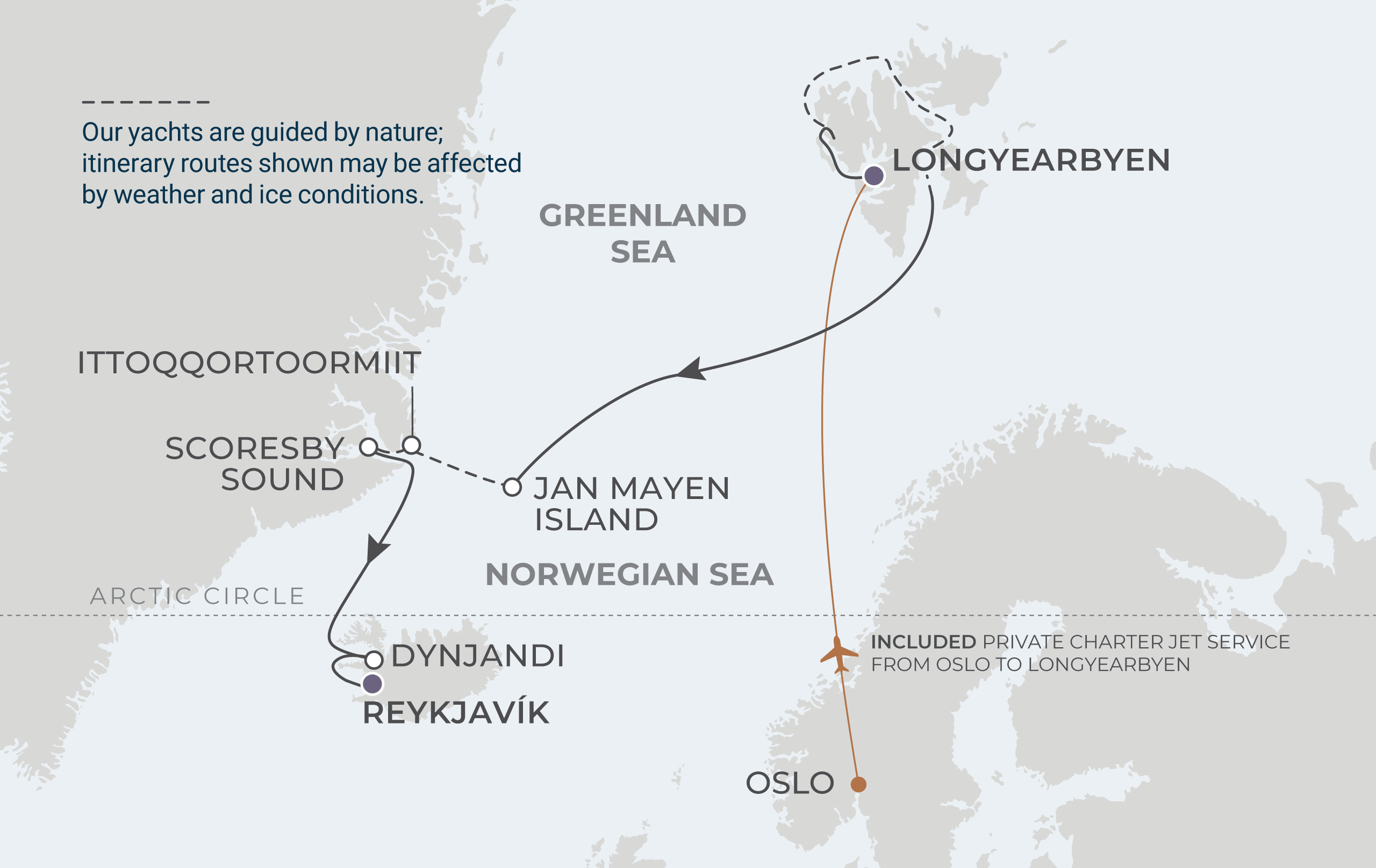 Map for 11-Night Longyearbyen to Reykjavik 7.25.28