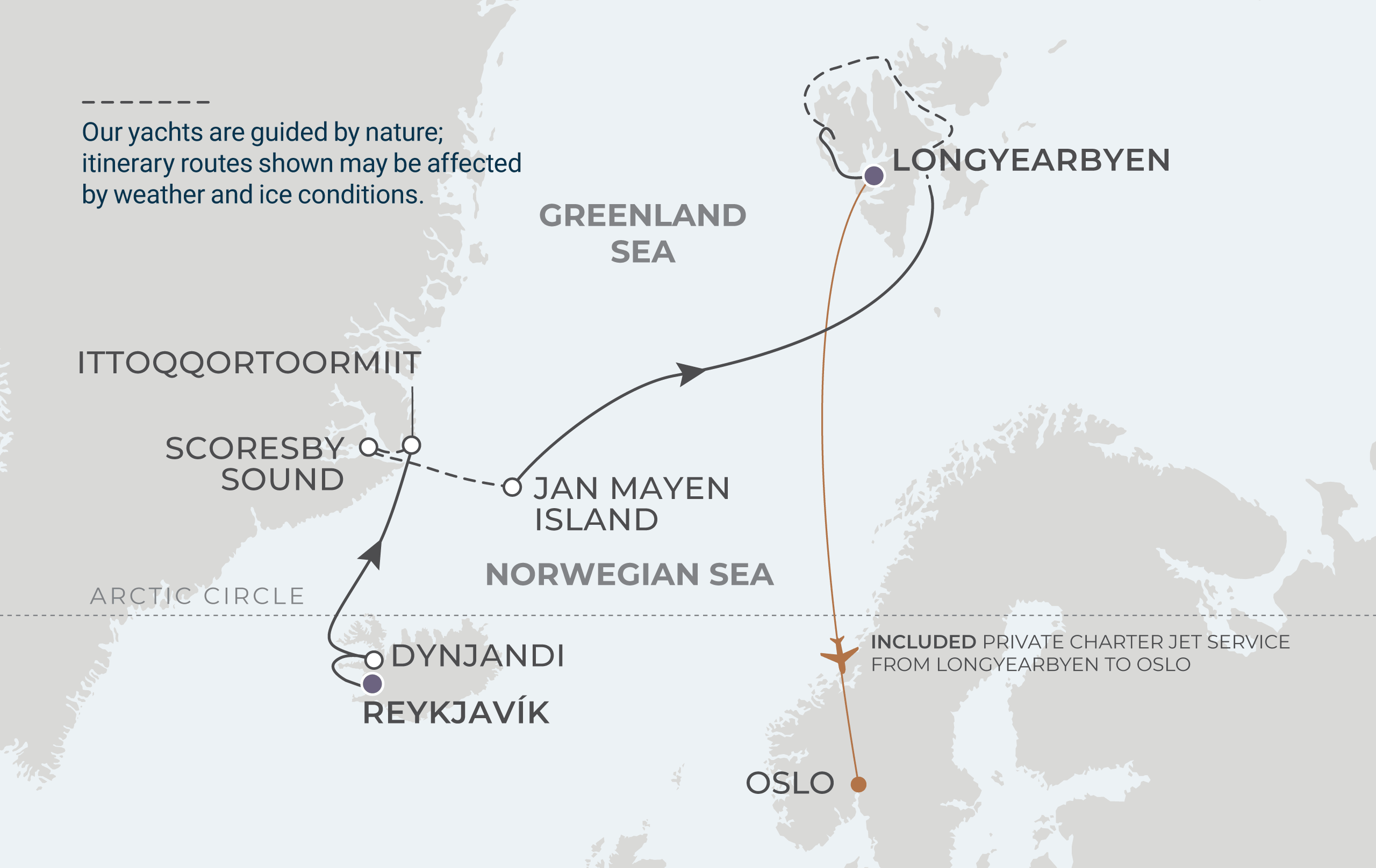 Map for 9-Night Reykjavik to Longyearbyen 8.5.28