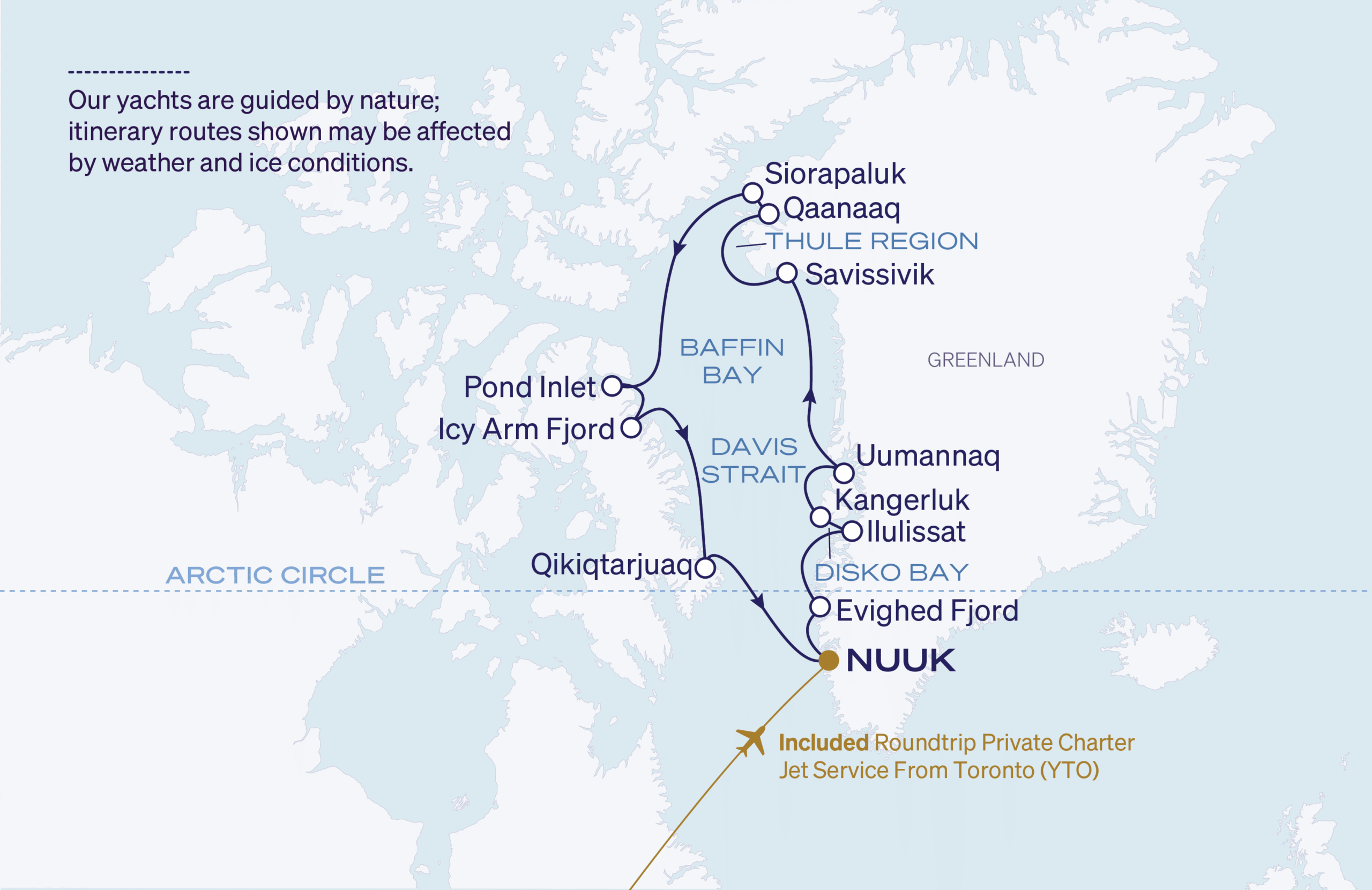 Map for 15-Night Nuuk Roundtrip  8.28.28