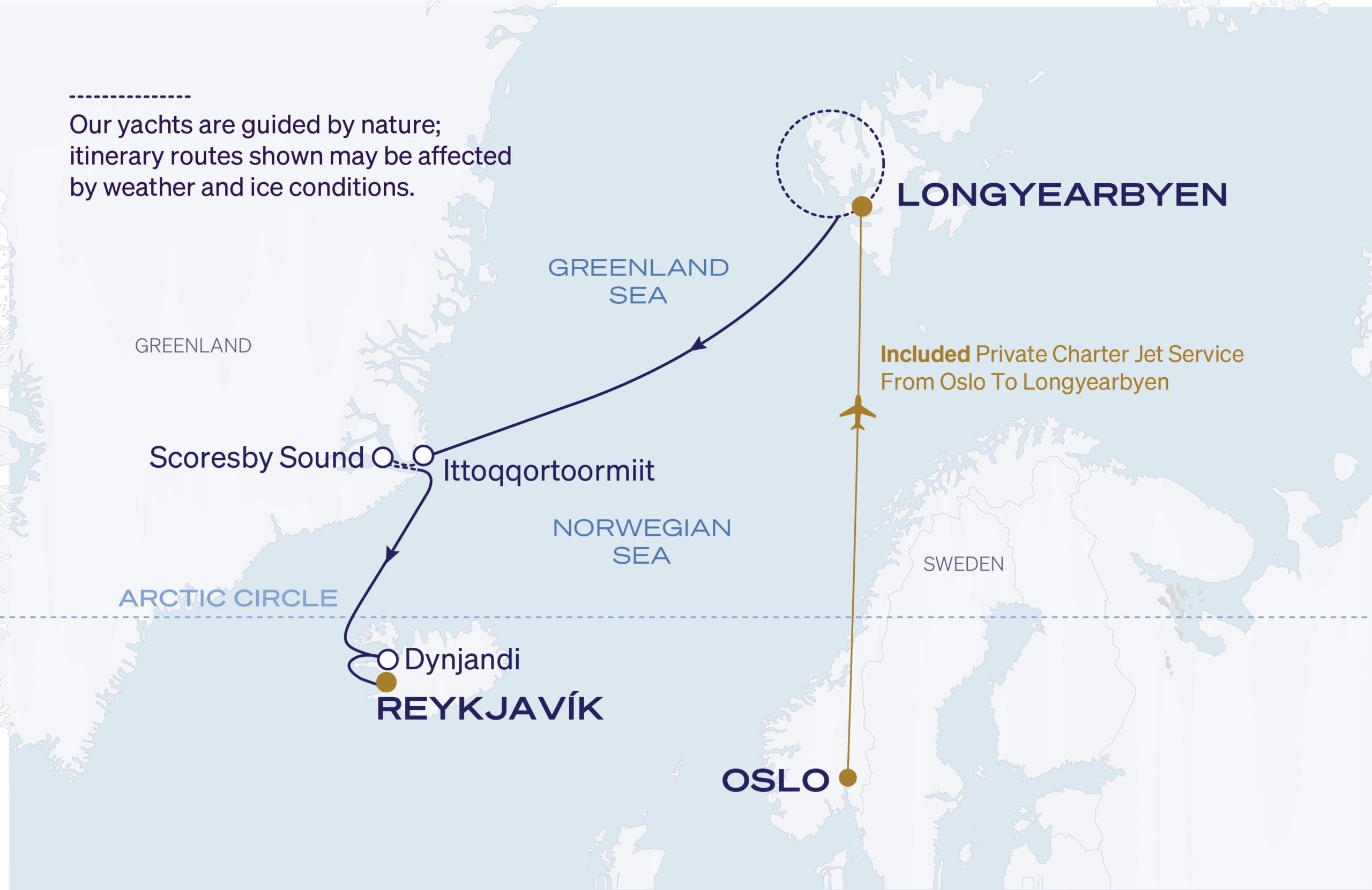 Map for 11-Night Longyearbyen to Reykjavík 9.5.28