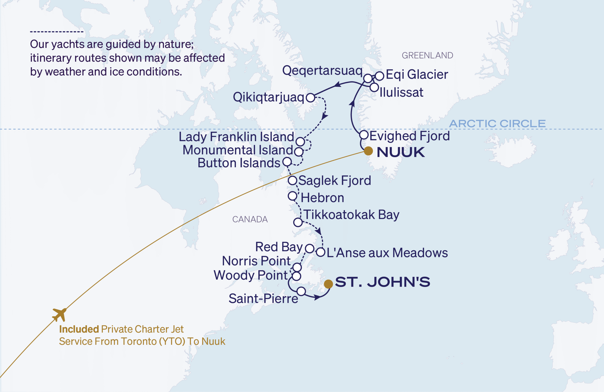 Map for 17-Night Nuuk to St John’s 9.12.28
