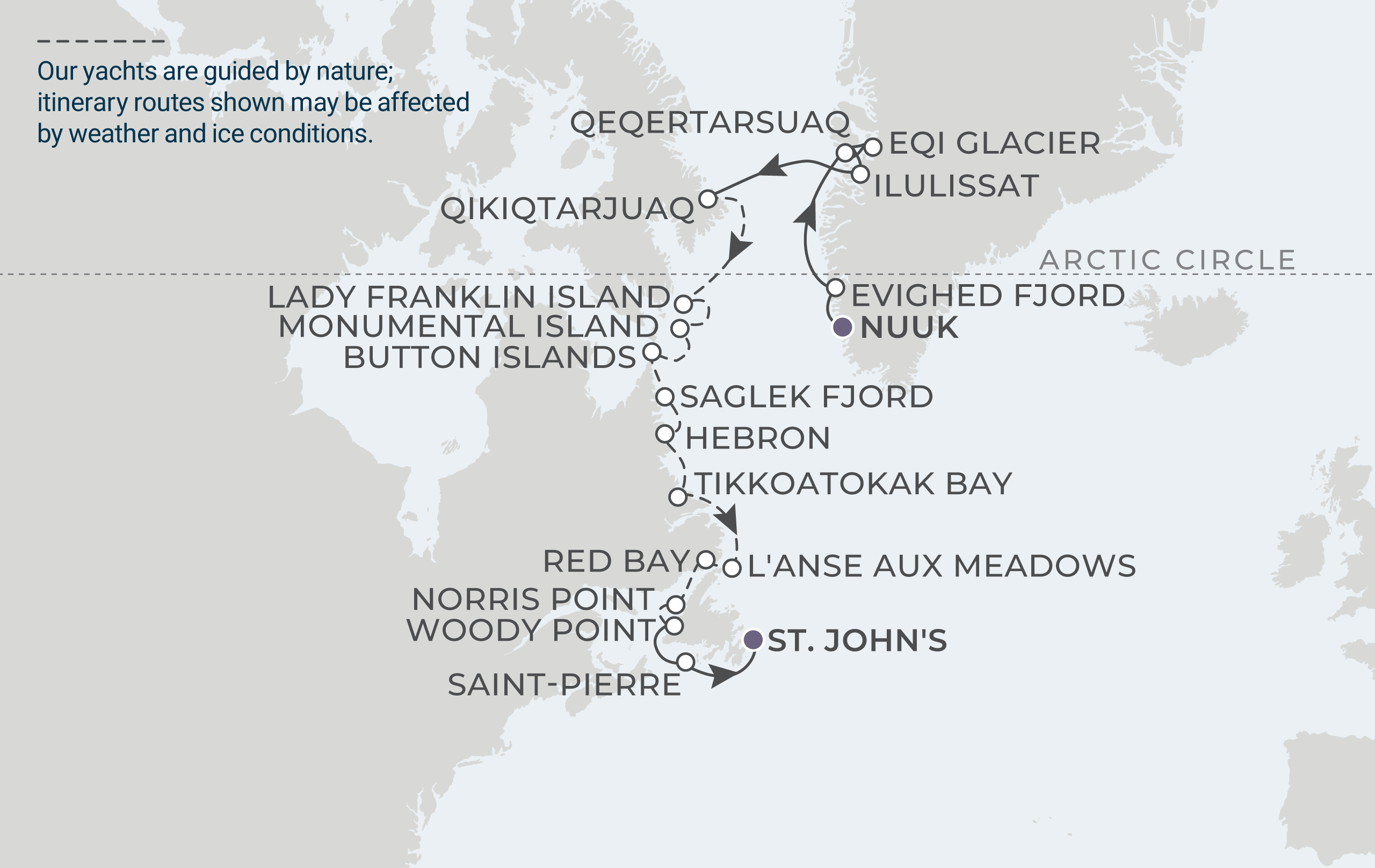 Map for 17-Night Nuuk to St Johns 9.12.28