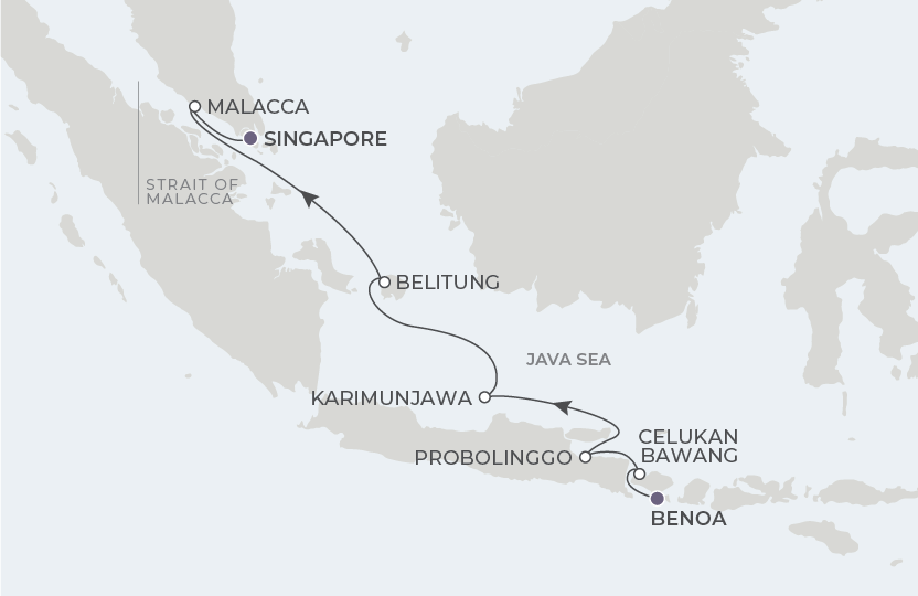 Map for 9-Night Bali to Singapore 2.10.29
